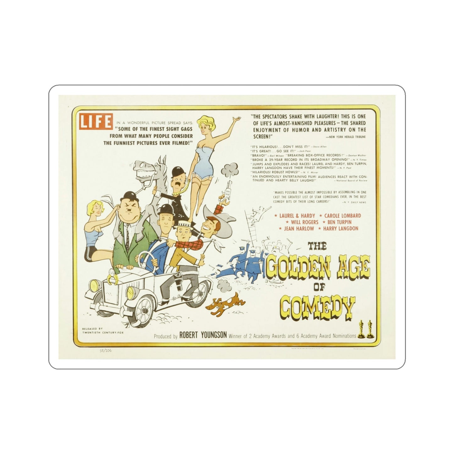 The Golden Age of Comedy 1957 Movie Poster STICKER Vinyl Die-Cut Decal-5 Inch-The Sticker Space