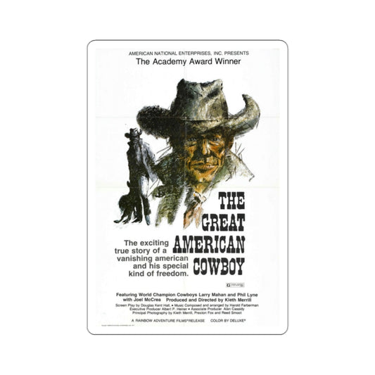 The Great American Cowboy 1973 2 Movie Poster STICKER Vinyl Die-Cut Decal-White-The Sticker Space