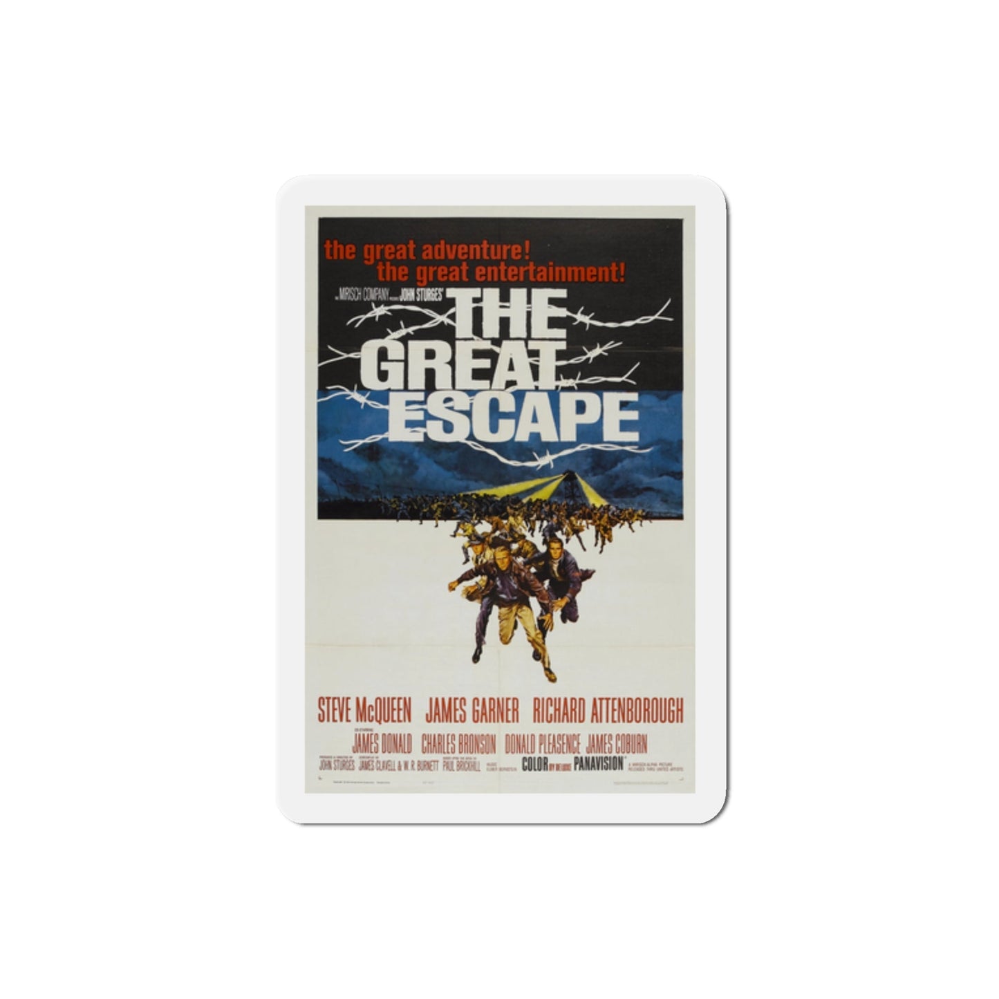 The Great Escape 1963 Movie Poster Die-Cut Magnet-2 Inch-The Sticker Space