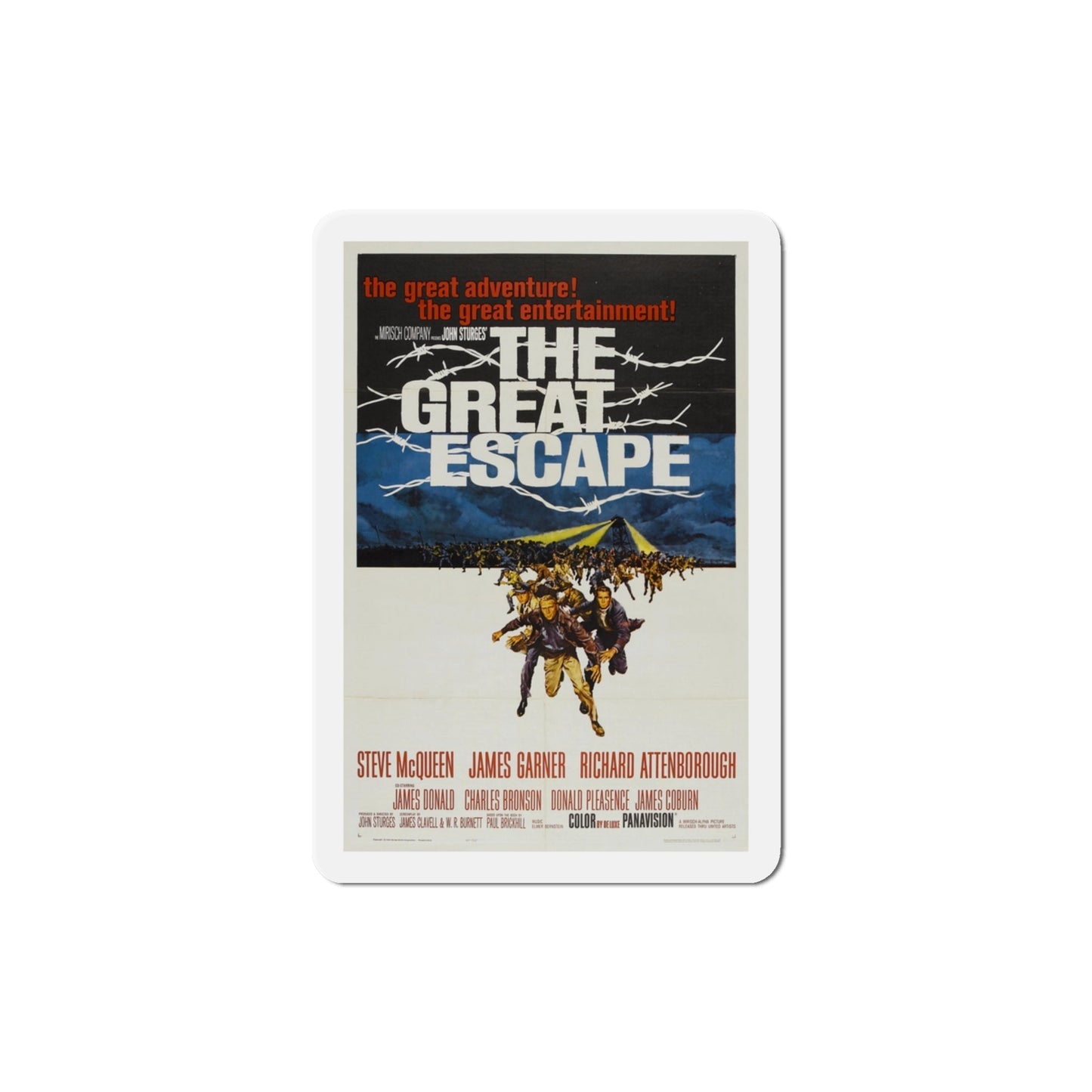 The Great Escape 1963 Movie Poster Die-Cut Magnet-3 Inch-The Sticker Space