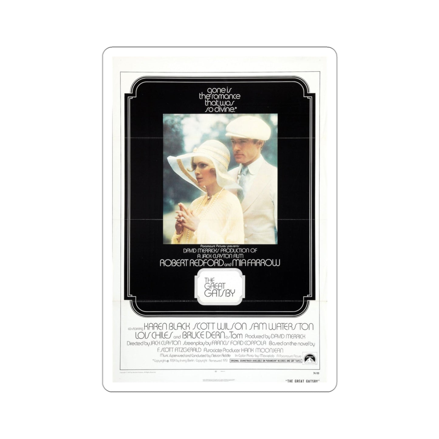 The Great Gatsby 1974 Movie Poster STICKER Vinyl Die-Cut Decal-3 Inch-The Sticker Space