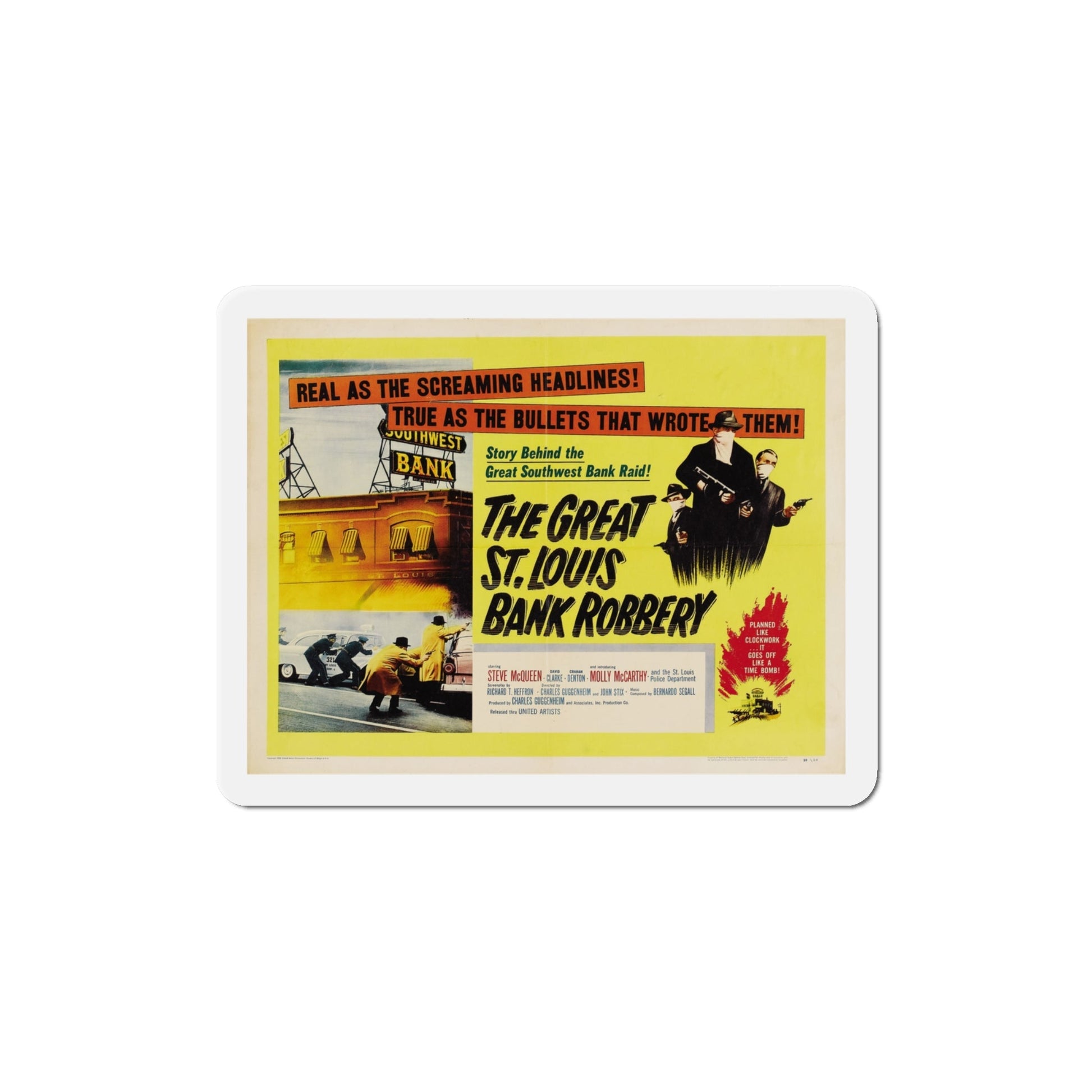 The Great St Louis Bank Robbery 1959 Movie Poster Die-Cut Magnet-4 Inch-The Sticker Space