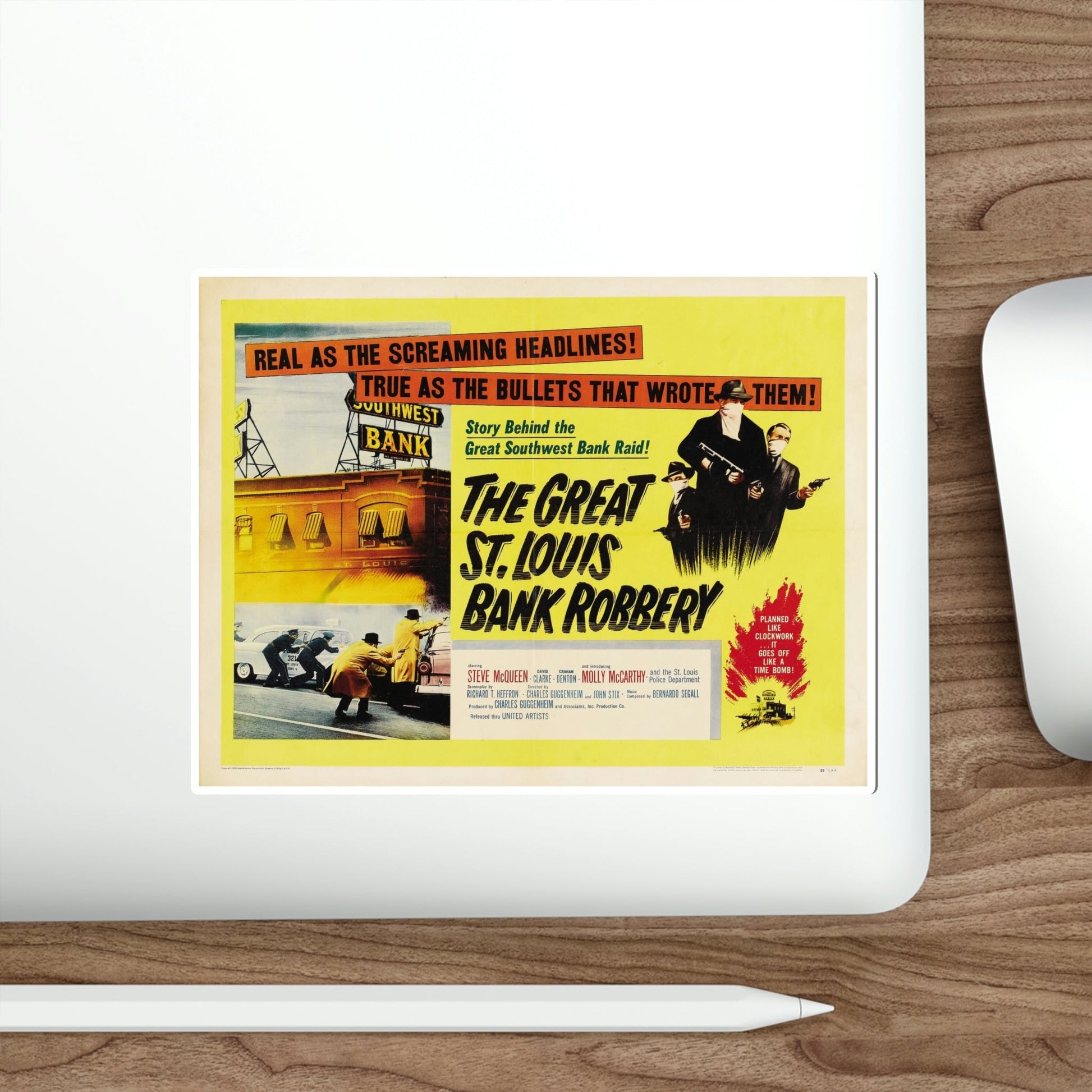 The Great St Louis Bank Robbery 1959 Movie Poster STICKER Vinyl Die-Cut Decal-The Sticker Space