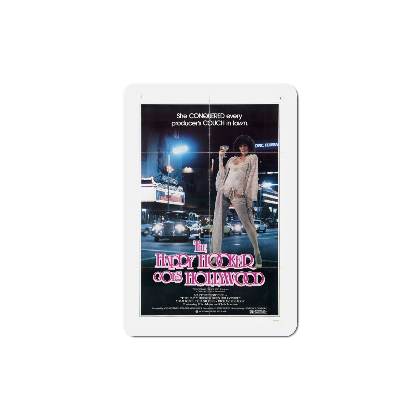 The Happy Hooker Goes Hollywood 1980 Movie Poster Die-Cut Magnet-4" x 4"-The Sticker Space