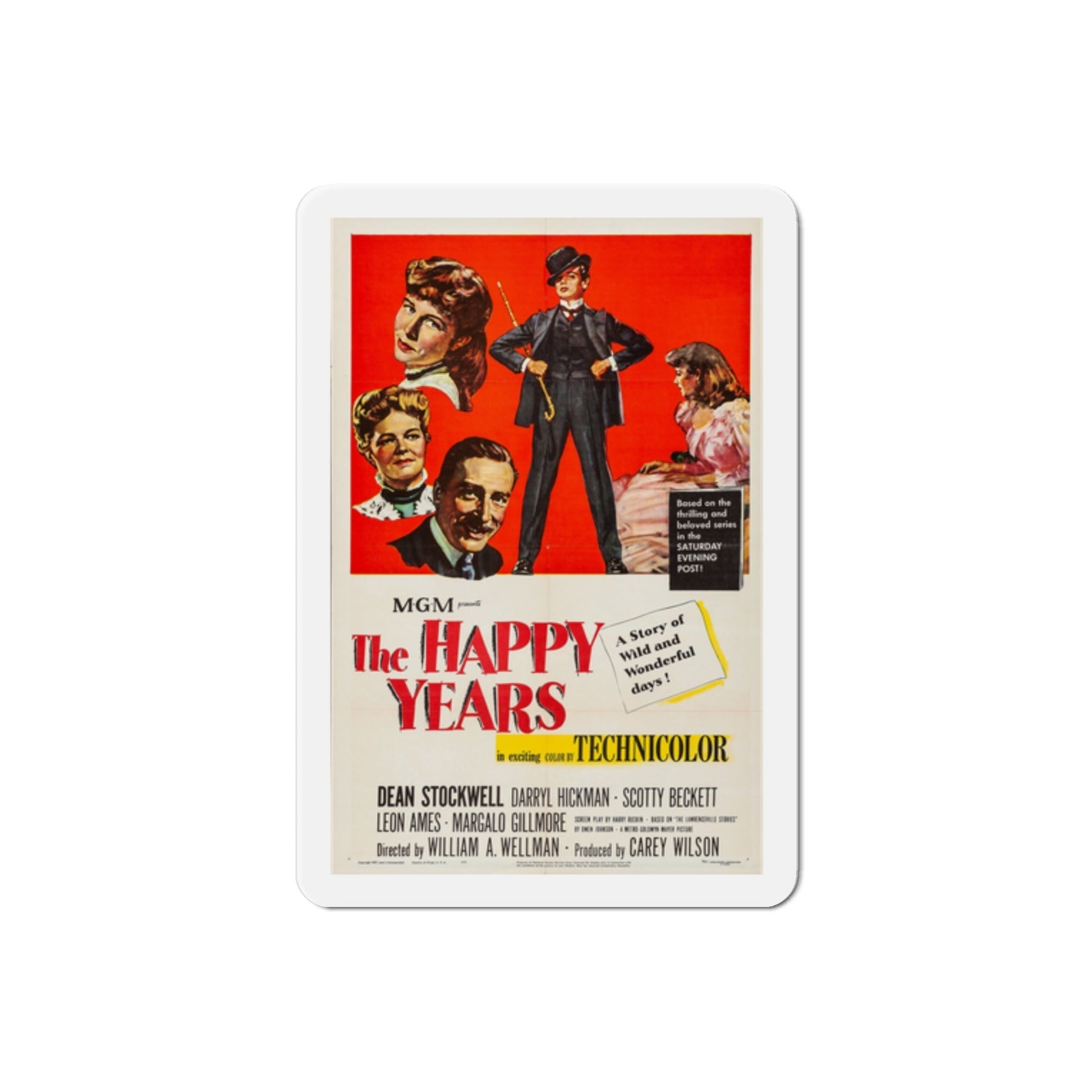 The Happy Years 1950 Movie Poster Die-Cut Magnet-2 Inch-The Sticker Space