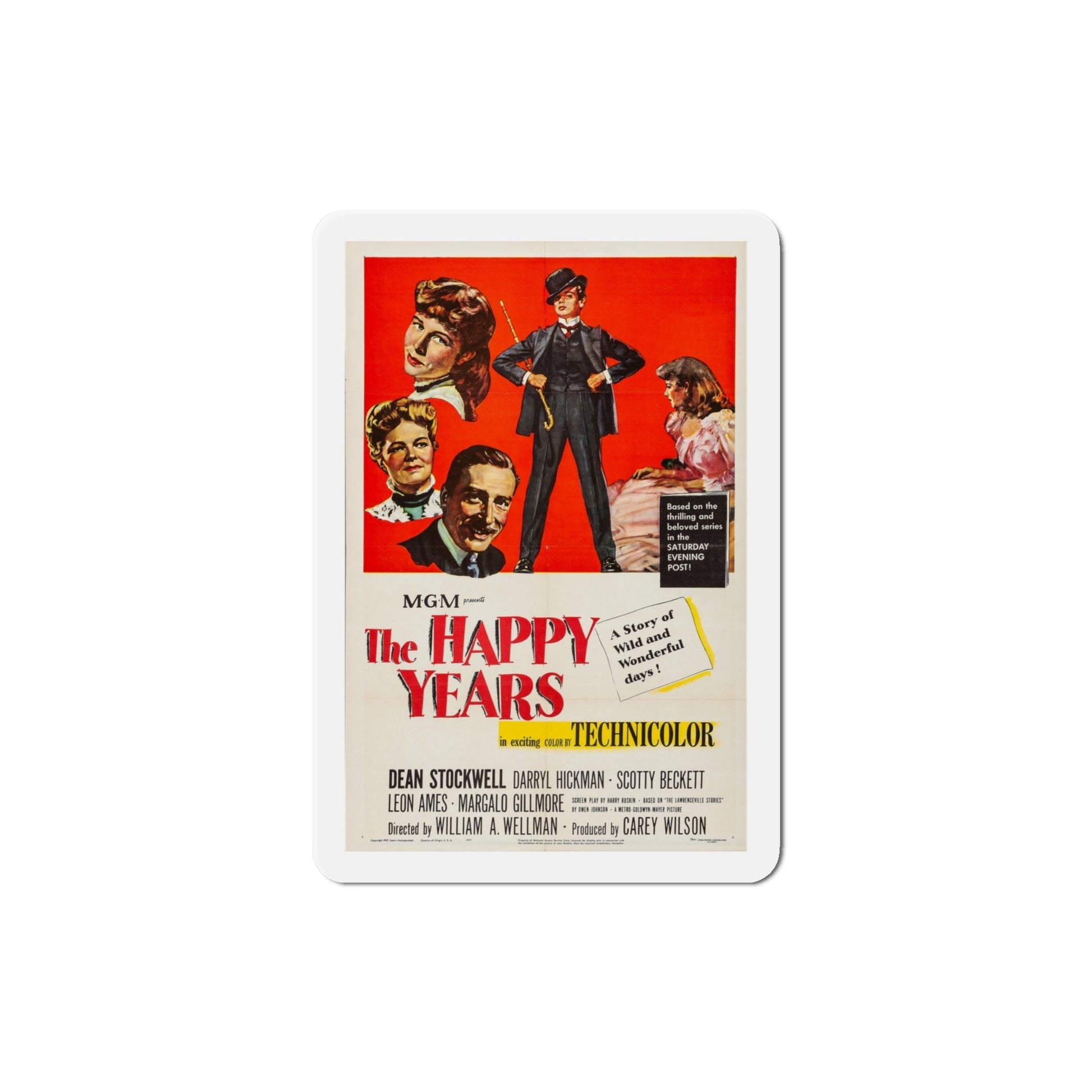 The Happy Years 1950 Movie Poster Die-Cut Magnet-4 Inch-The Sticker Space