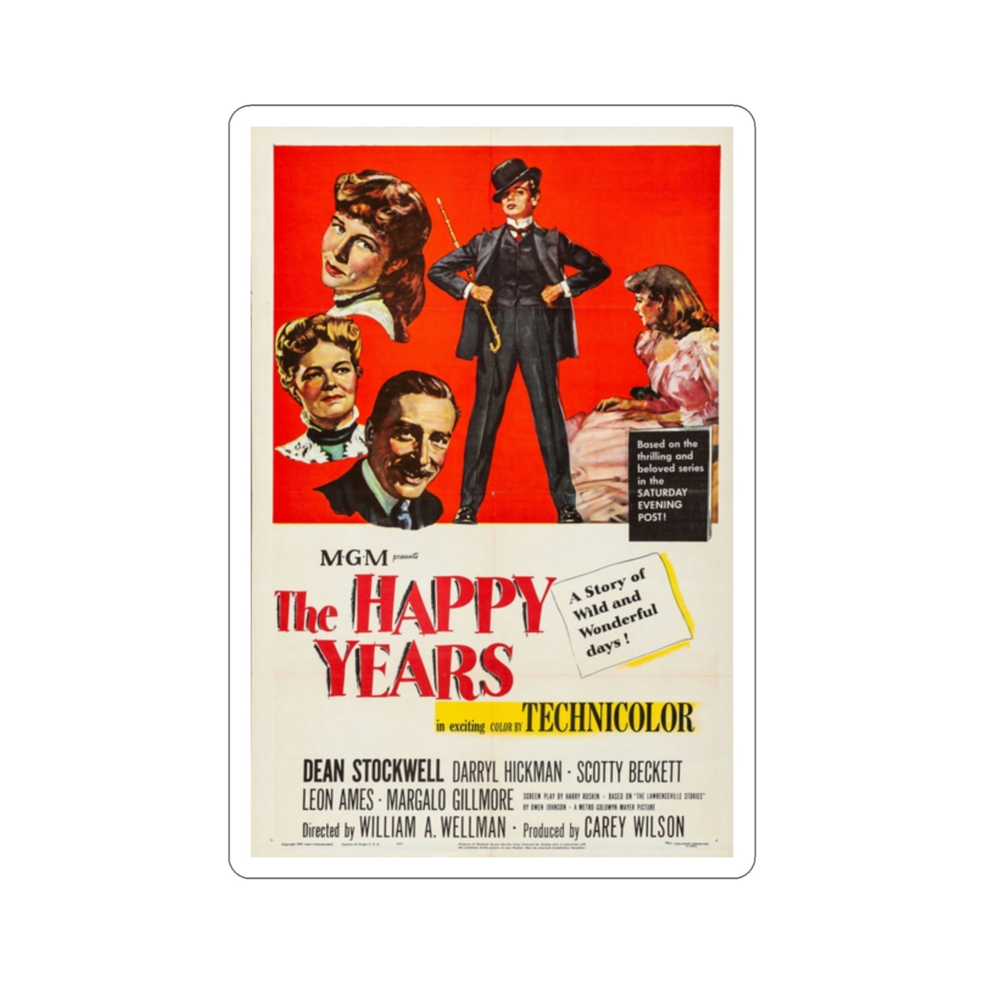 The Happy Years 1950 Movie Poster STICKER Vinyl Die-Cut Decal-2 Inch-The Sticker Space