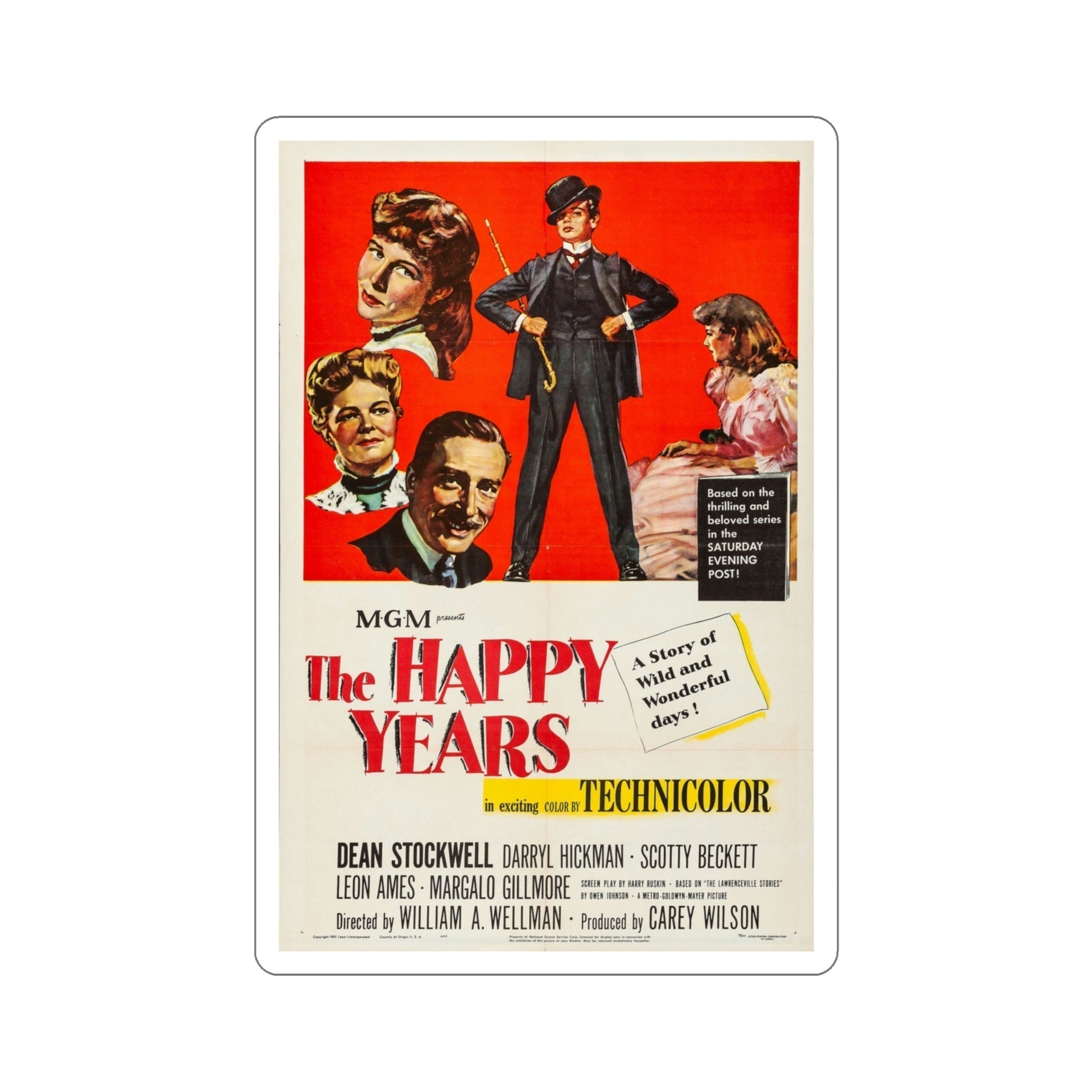 The Happy Years 1950 Movie Poster STICKER Vinyl Die-Cut Decal-4 Inch-The Sticker Space
