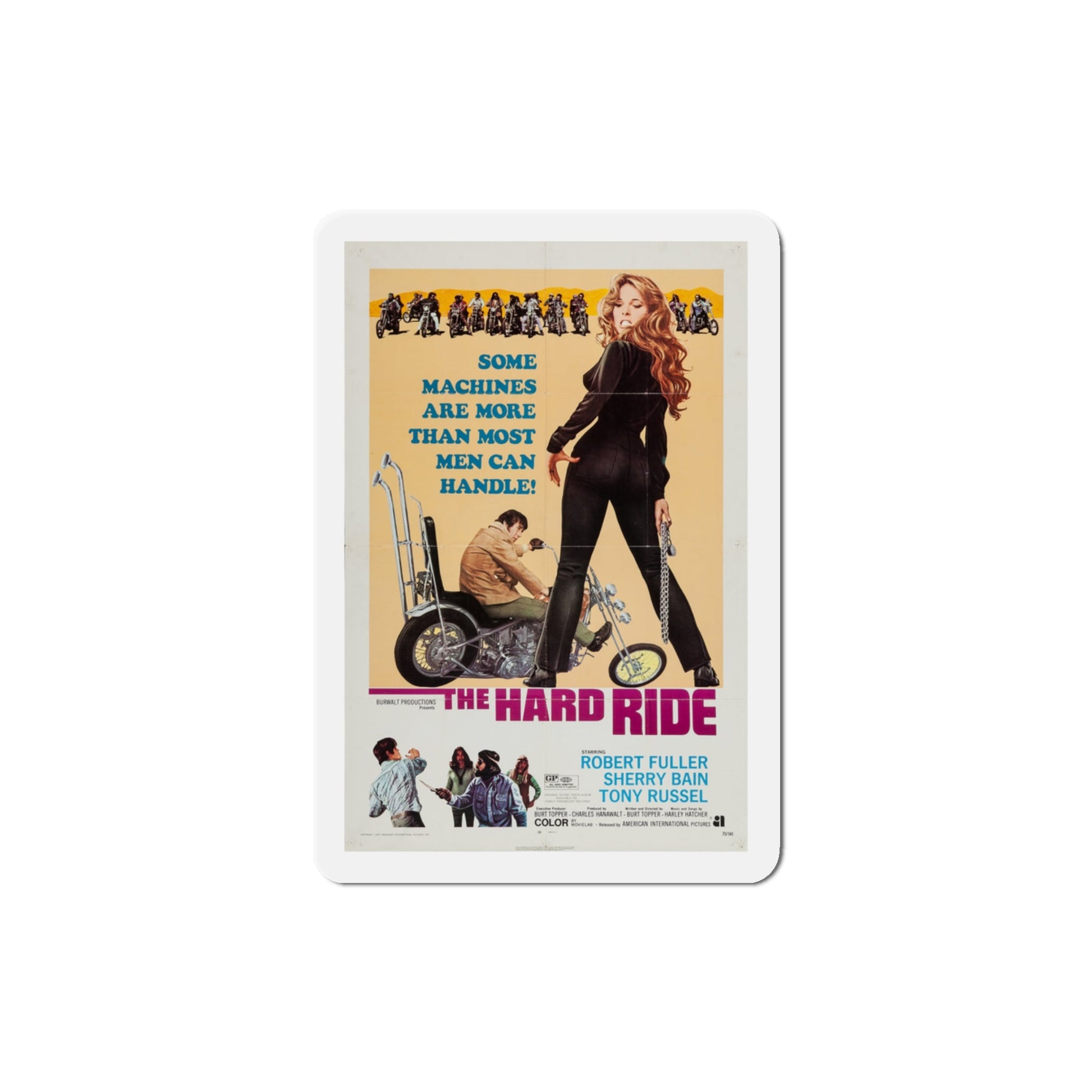 The Hard Ride 1971 Movie Poster Die-Cut Magnet-3" x 3"-The Sticker Space