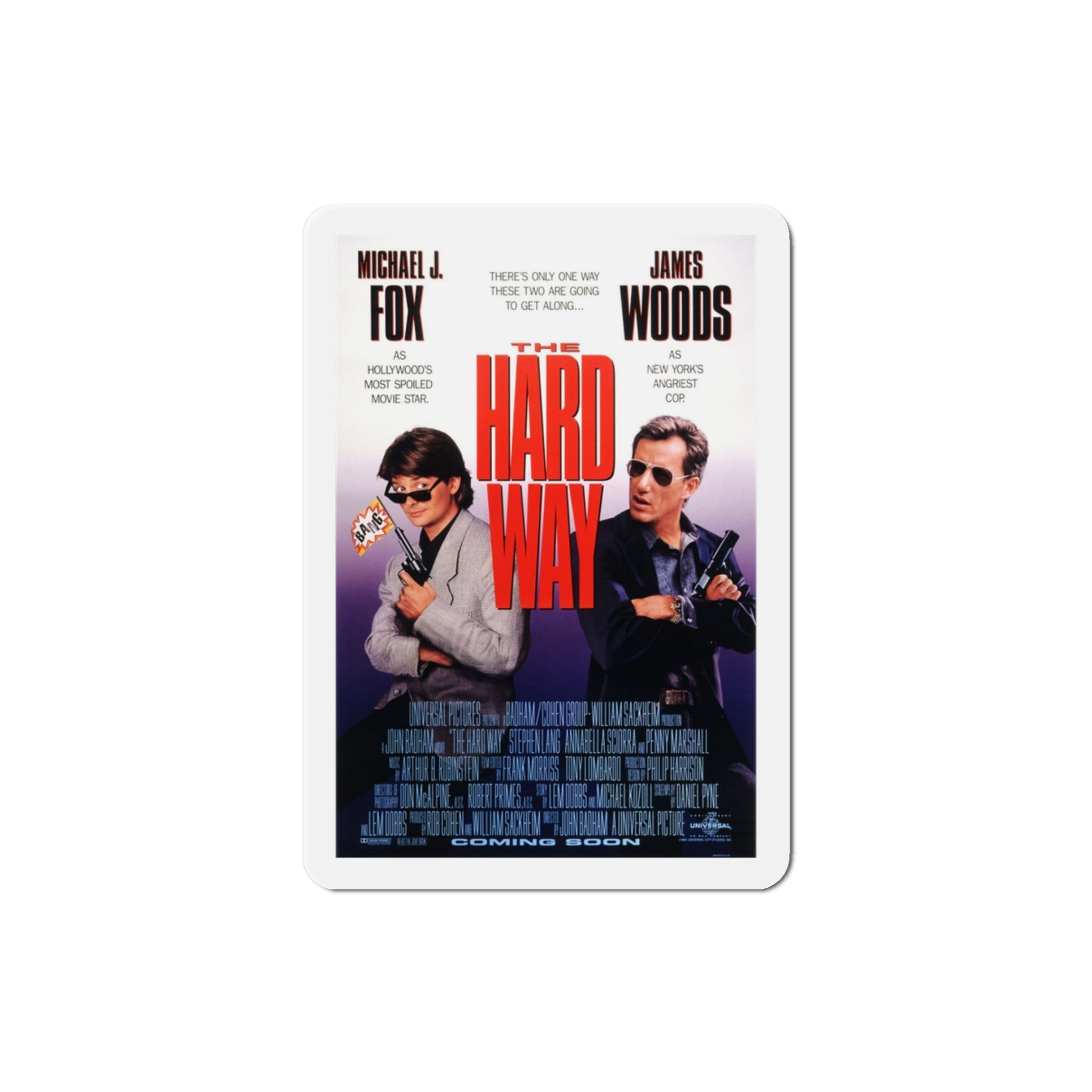 The Hard Way 1991 Movie Poster Die-Cut Magnet-3" x 3"-The Sticker Space