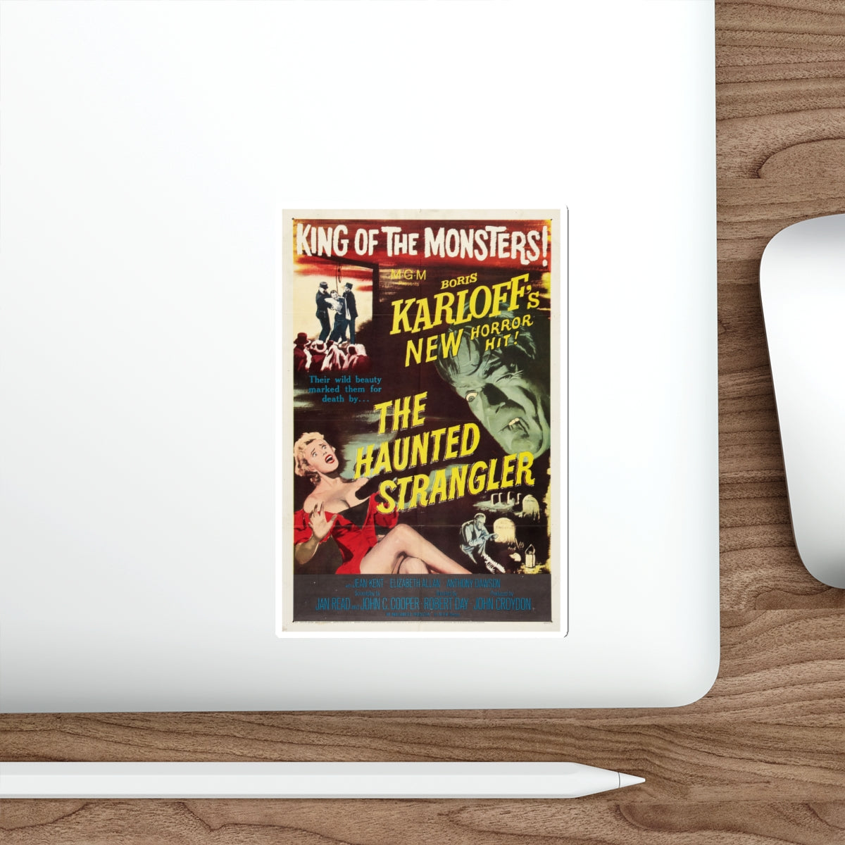 THE HAUNTED STRANGLER 1958 Movie Poster STICKER Vinyl Die-Cut Decal-The Sticker Space