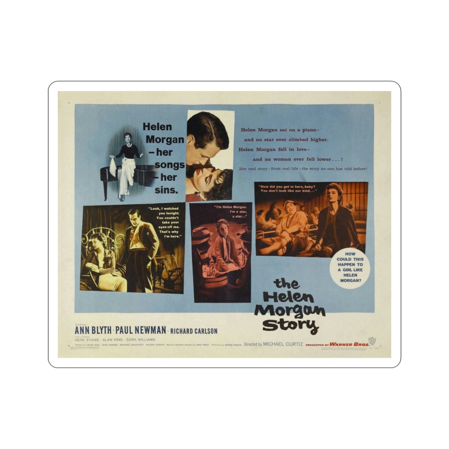 The Helen Morgan Story 1957 v2 Movie Poster STICKER Vinyl Die-Cut Decal-3 Inch-The Sticker Space