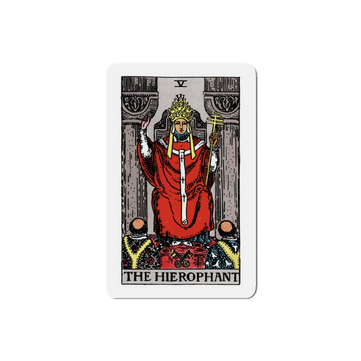 The Hierophant (Tarot Card) Die-Cut Magnet-3" x 3"-The Sticker Space