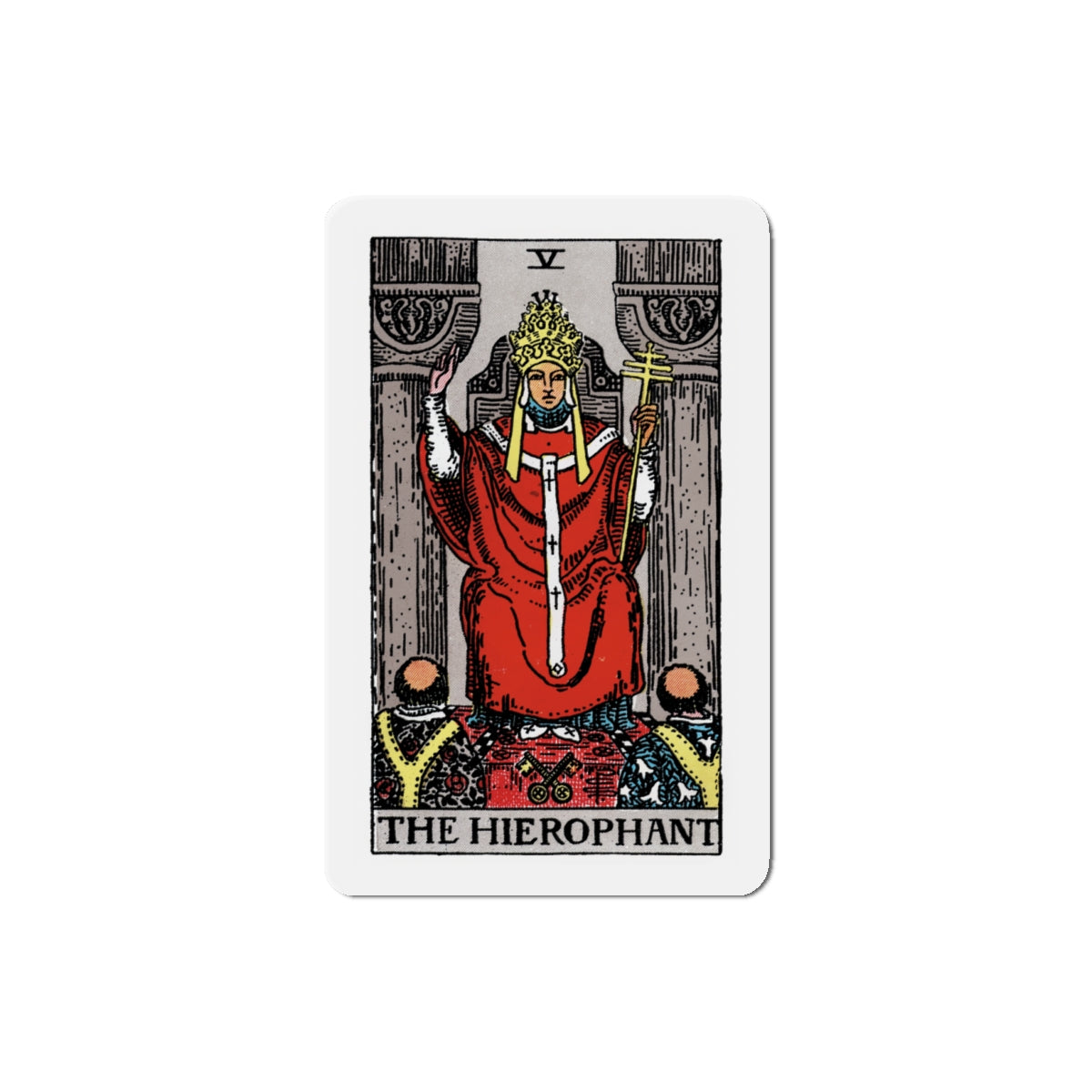 The Hierophant (Tarot Card) Die-Cut Magnet-4" x 4"-The Sticker Space