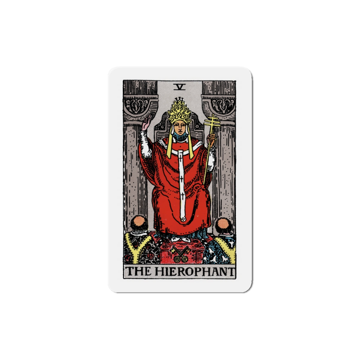 The Hierophant (Tarot Card) Die-Cut Magnet-5" x 5"-The Sticker Space
