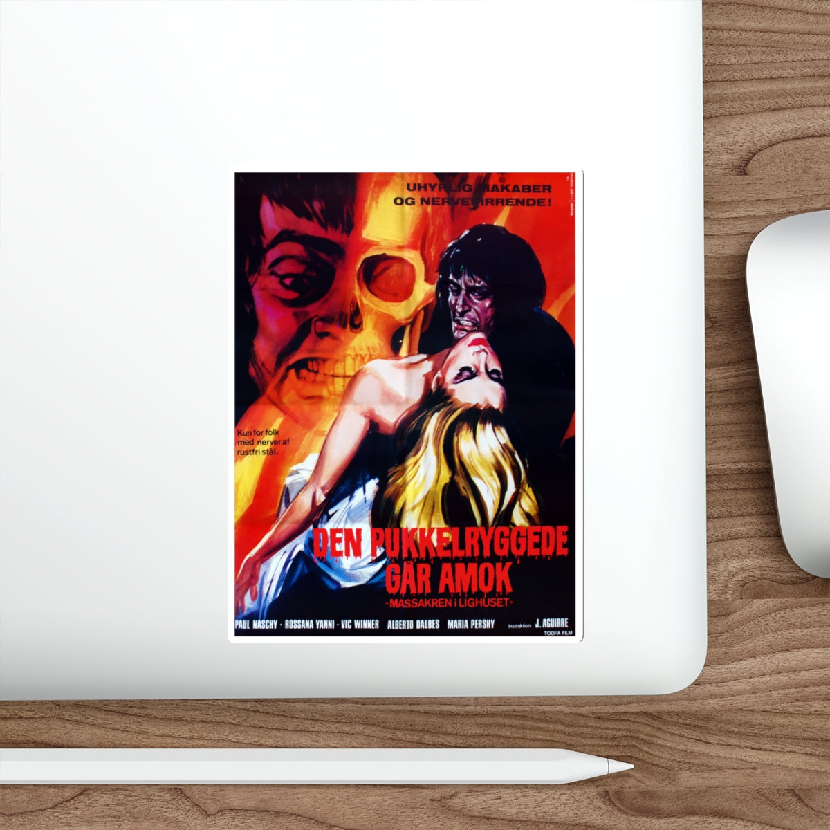 THE HUNCHBACK OF THE MORGUE (DANISH) 1973 Movie Poster STICKER Vinyl Die-Cut Decal-The Sticker Space
