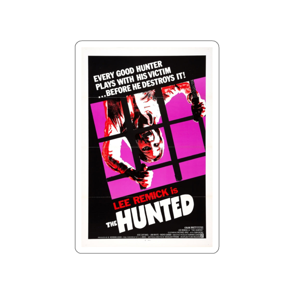 THE HUNTED 1974 Movie Poster STICKER Vinyl Die-Cut Decal-White-The Sticker Space
