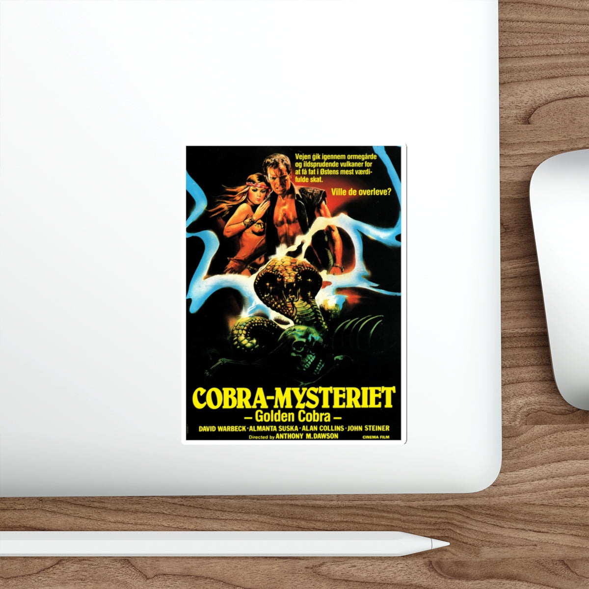 THE HUNTERS OF THE GOLDEN COBRA (DANISH) 1982 Movie Poster STICKER Vinyl Die-Cut Decal-The Sticker Space