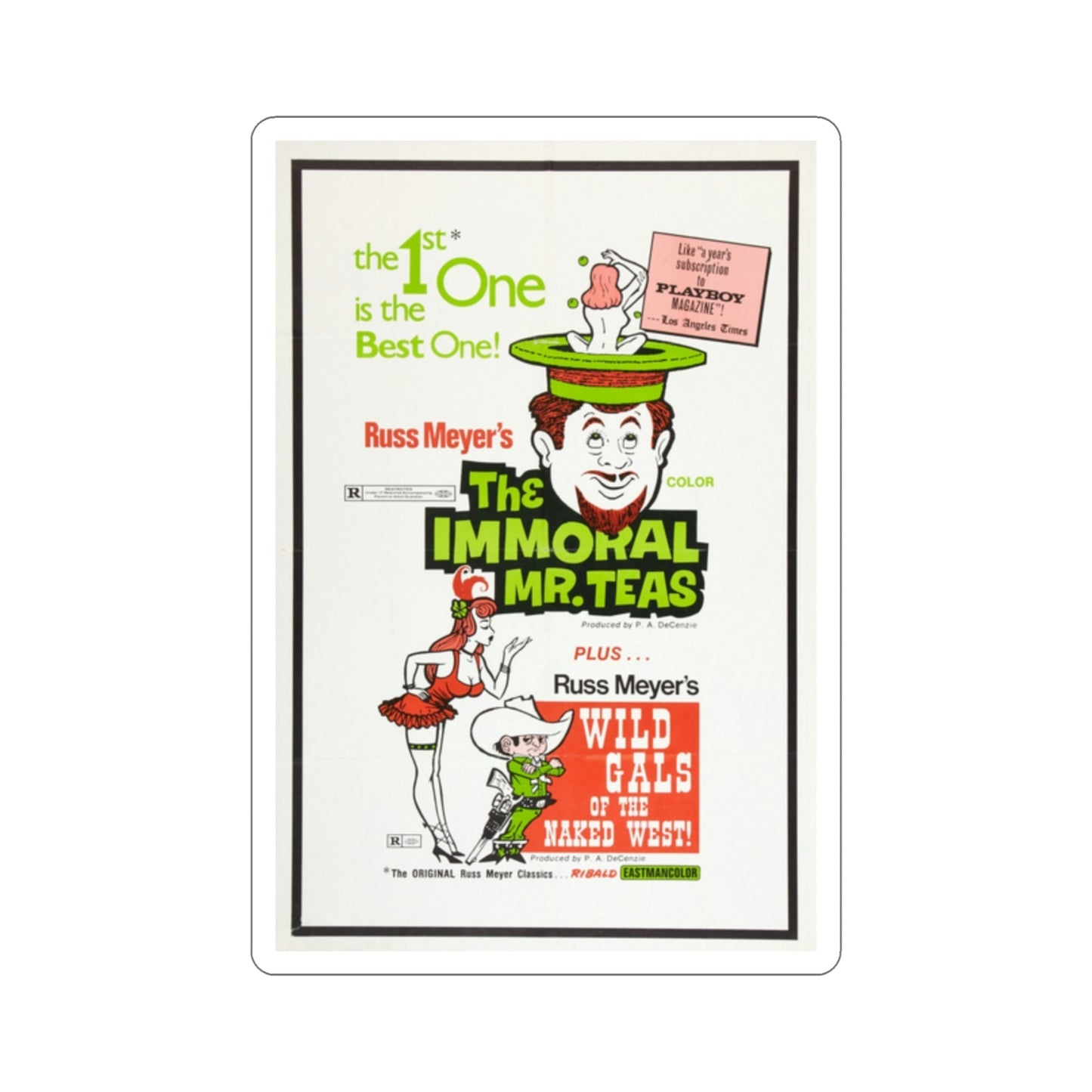 The Immoral Mr Teas 1959 Movie Poster STICKER Vinyl Die-Cut Decal-2 Inch-The Sticker Space
