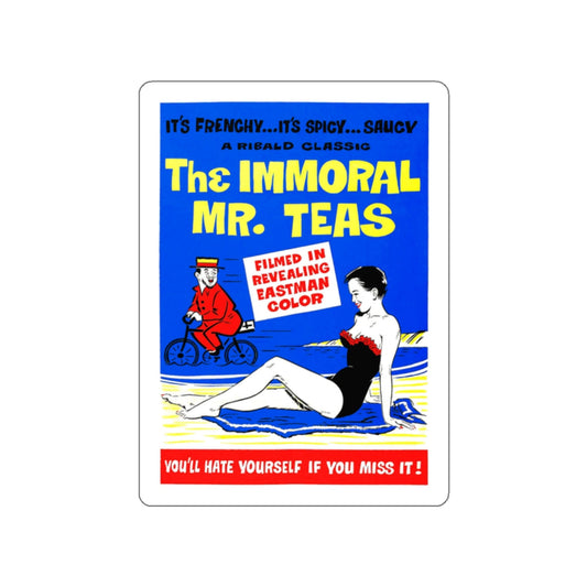 THE IMMORAL MR. TEAS 1959 Movie Poster STICKER Vinyl Die-Cut Decal-White-The Sticker Space
