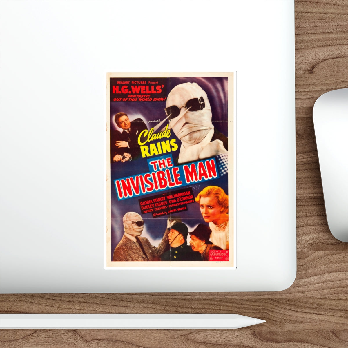 THE INVISIBLE MAN (3) 1933 Movie Poster STICKER Vinyl Die-Cut Decal-The Sticker Space