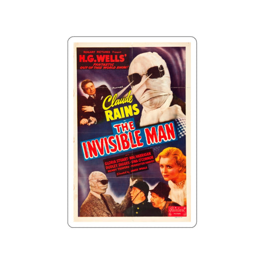 THE INVISIBLE MAN (3) 1933 Movie Poster STICKER Vinyl Die-Cut Decal-White-The Sticker Space