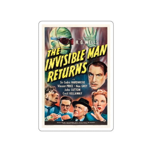 THE INVISIBLE MAN RETURNS 1940 Movie Poster STICKER Vinyl Die-Cut Decal-White-The Sticker Space