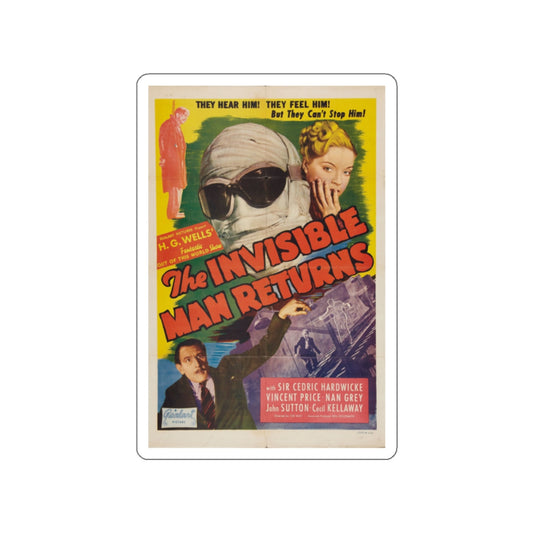 THE INVISIBLE MAN RETURNS (2) 1940 Movie Poster STICKER Vinyl Die-Cut Decal-White-The Sticker Space
