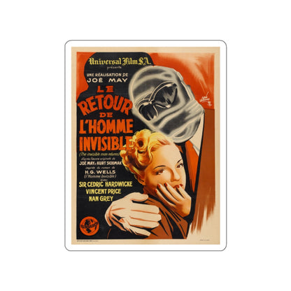 THE INVISIBLE MAN RETURNS (FRENCH) 1940 Movie Poster STICKER Vinyl Die-Cut Decal-White-The Sticker Space