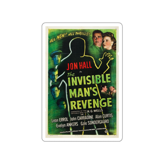 THE INVISIBLE MAN'S REVENGE 1944 Movie Poster STICKER Vinyl Die-Cut Decal-White-The Sticker Space