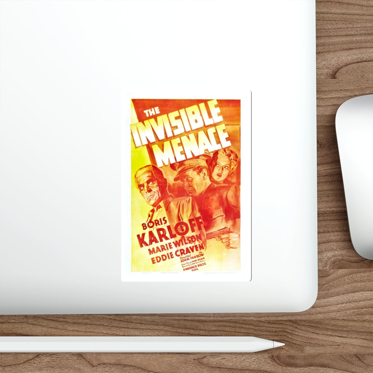 THE INVISIBLE MENACE 1938 Movie Poster STICKER Vinyl Die-Cut Decal-The Sticker Space