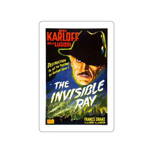 THE INVISIBLE RAY (2) 1936 Movie Poster STICKER Vinyl Die-Cut Decal-White-The Sticker Space