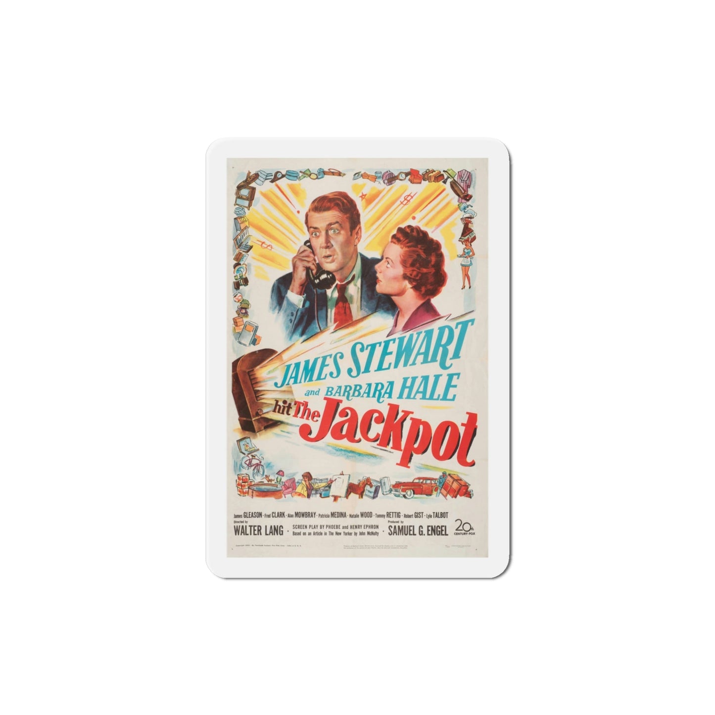 The Jackpot 1950 Movie Poster Die-Cut Magnet-4 Inch-The Sticker Space