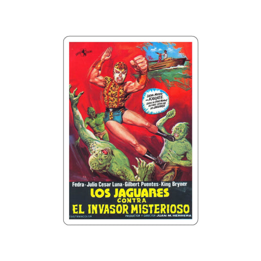 THE JAGUAR VS THE MYSTERIOUS INVADER 1975 Movie Poster STICKER Vinyl Die-Cut Decal-White-The Sticker Space