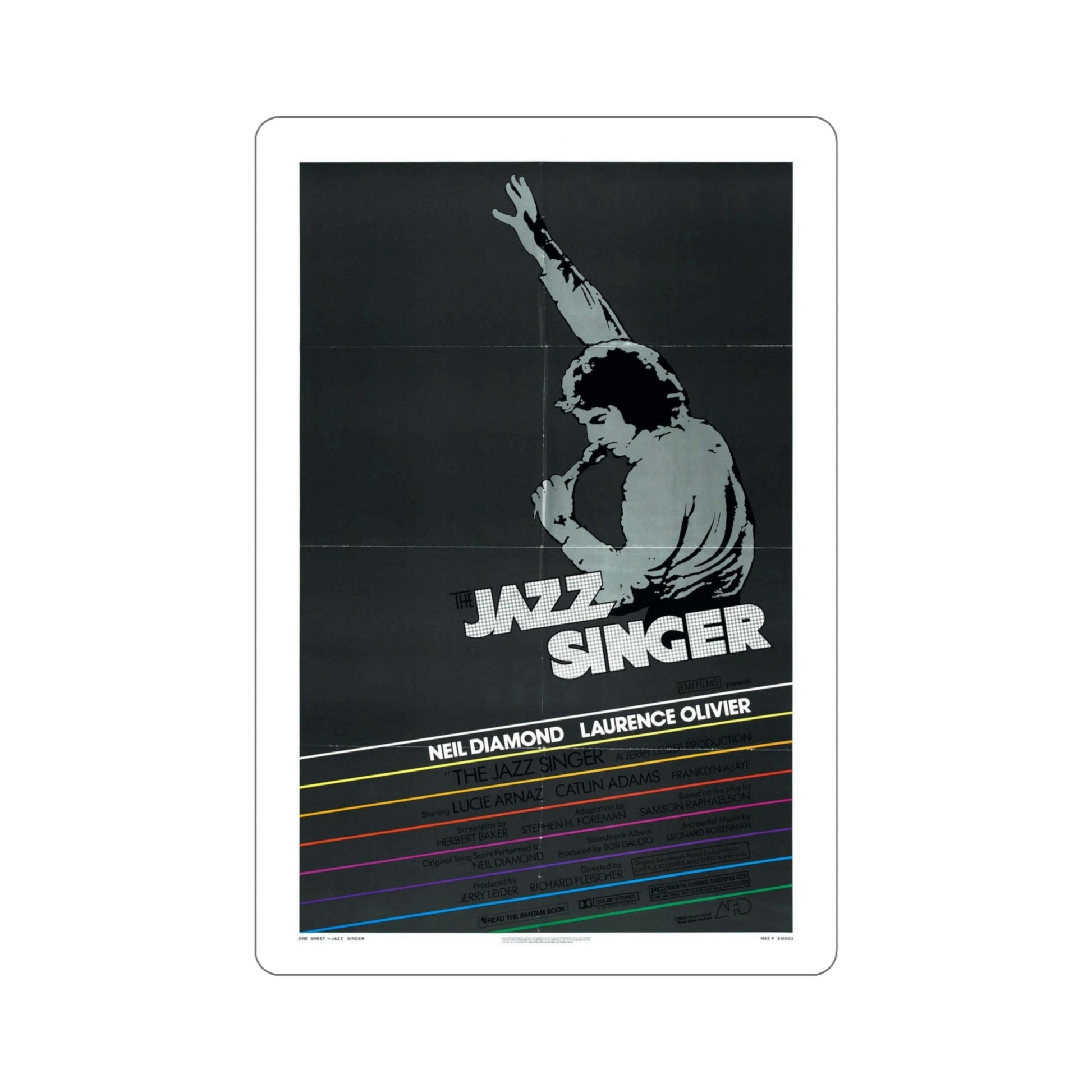 The Jazz Singer 1980 Movie Poster STICKER Vinyl Die-Cut Decal-5 Inch-The Sticker Space
