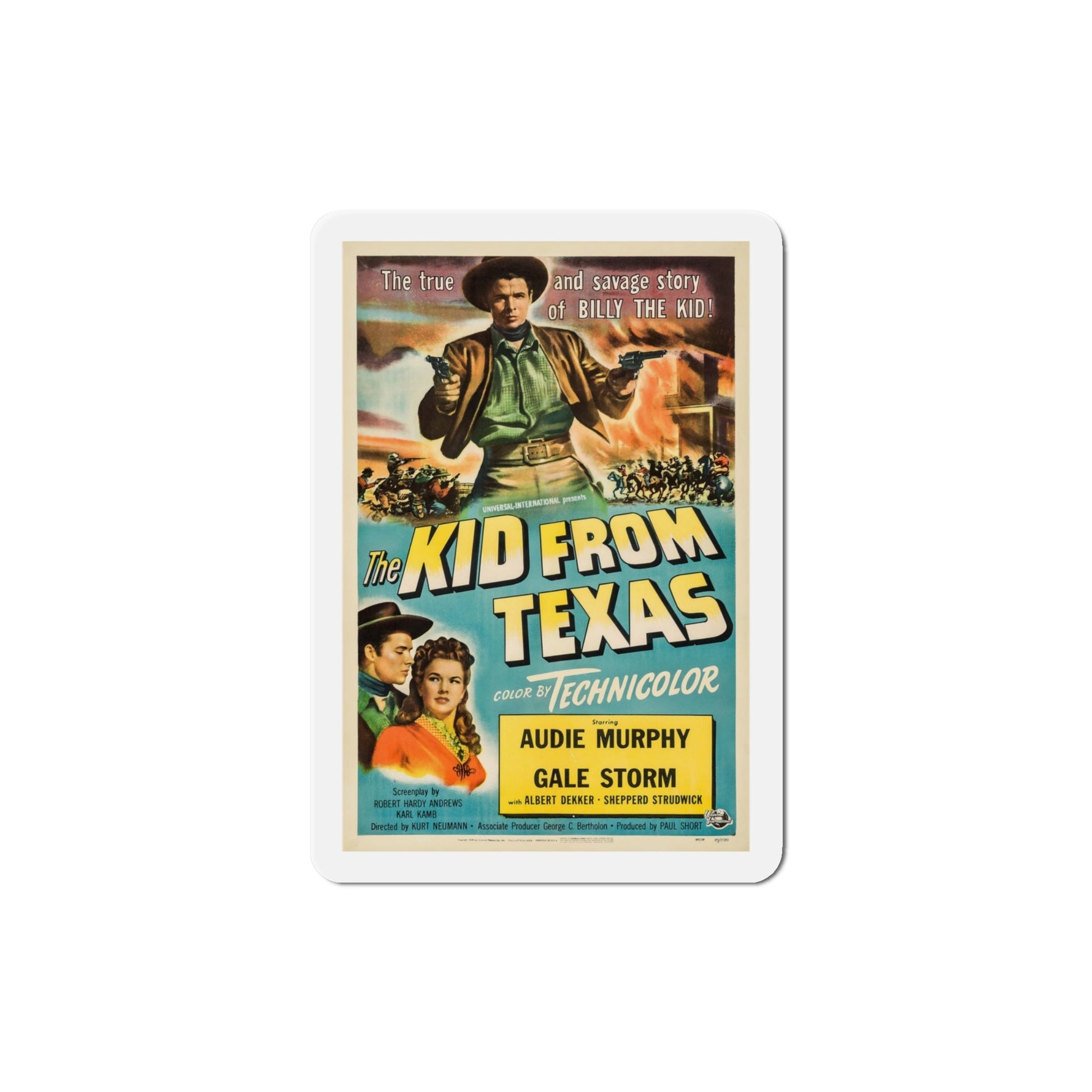 The Kid from Texas 1950 Movie Poster Die-Cut Magnet-4 Inch-The Sticker Space