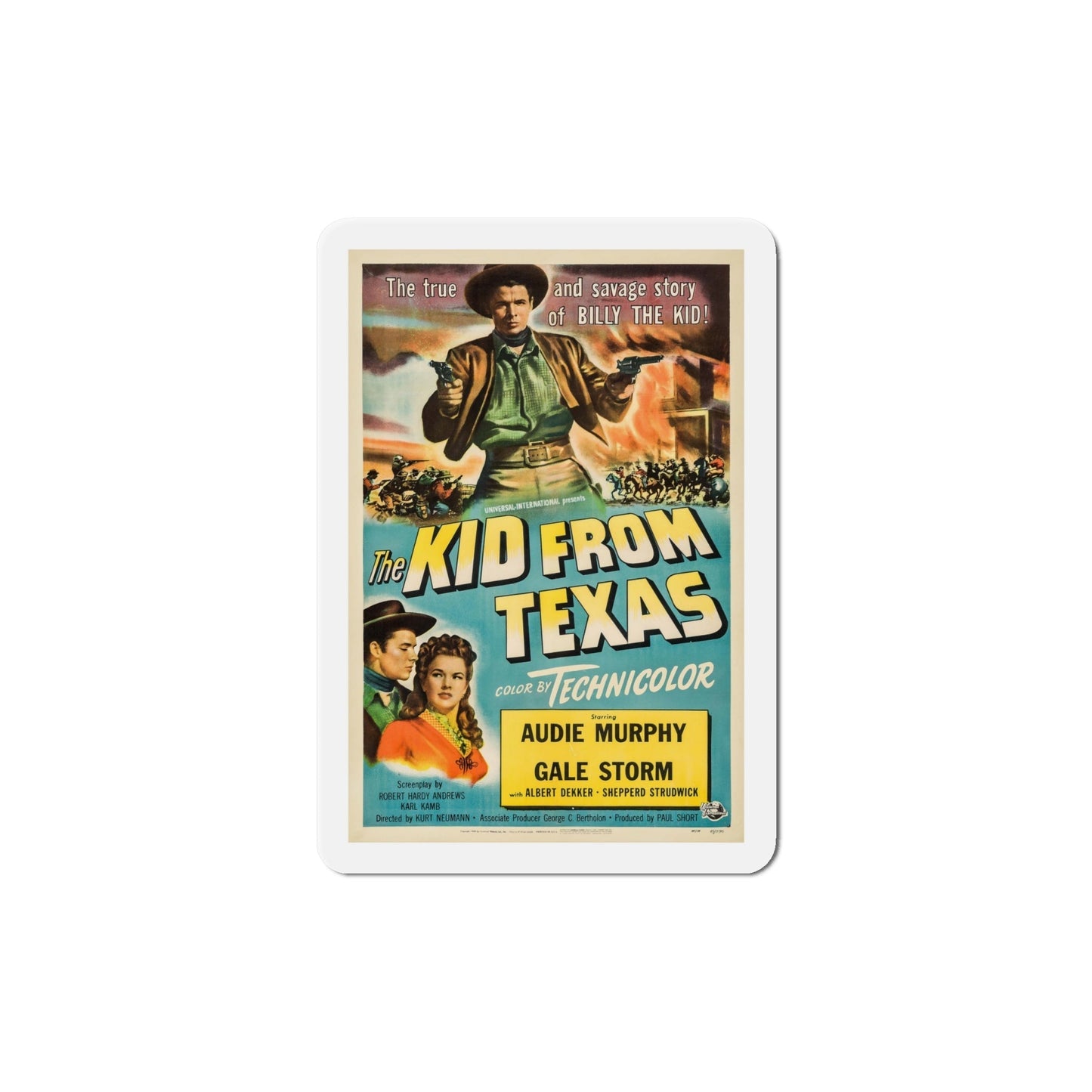 The Kid from Texas 1950 Movie Poster Die-Cut Magnet-6 Inch-The Sticker Space