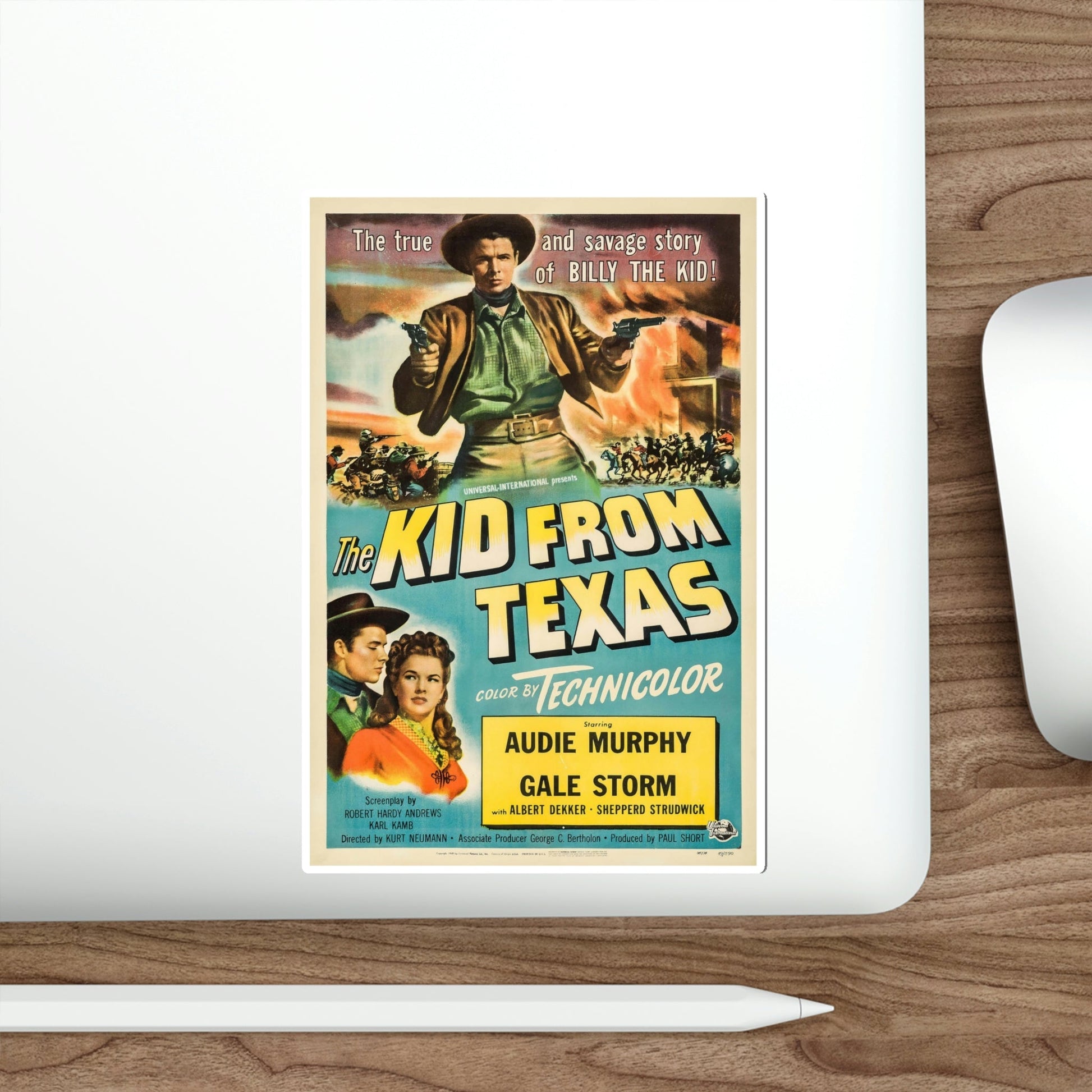 The Kid from Texas 1950 Movie Poster STICKER Vinyl Die-Cut Decal-The Sticker Space