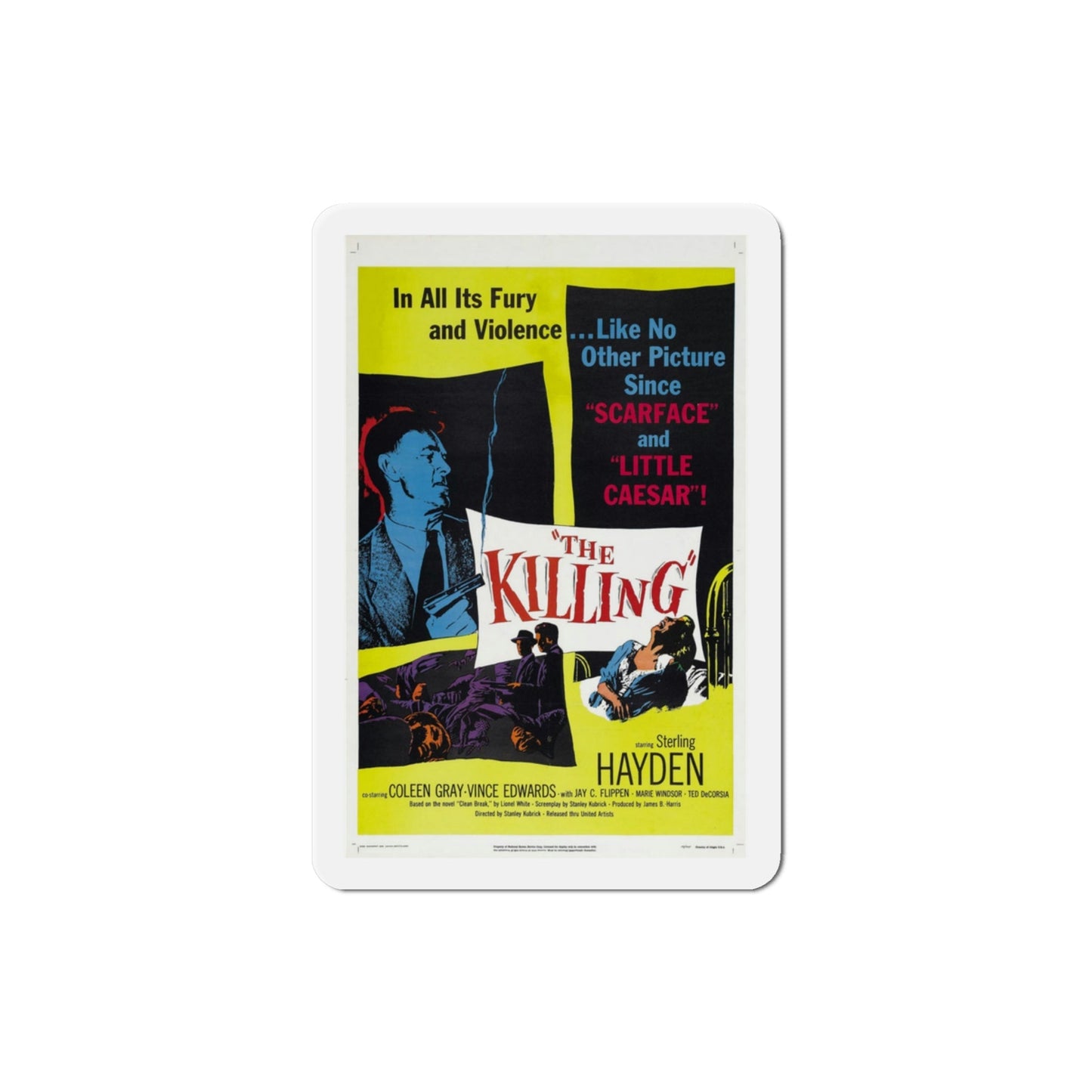 The Killing 1956 Movie Poster Die-Cut Magnet-3 Inch-The Sticker Space
