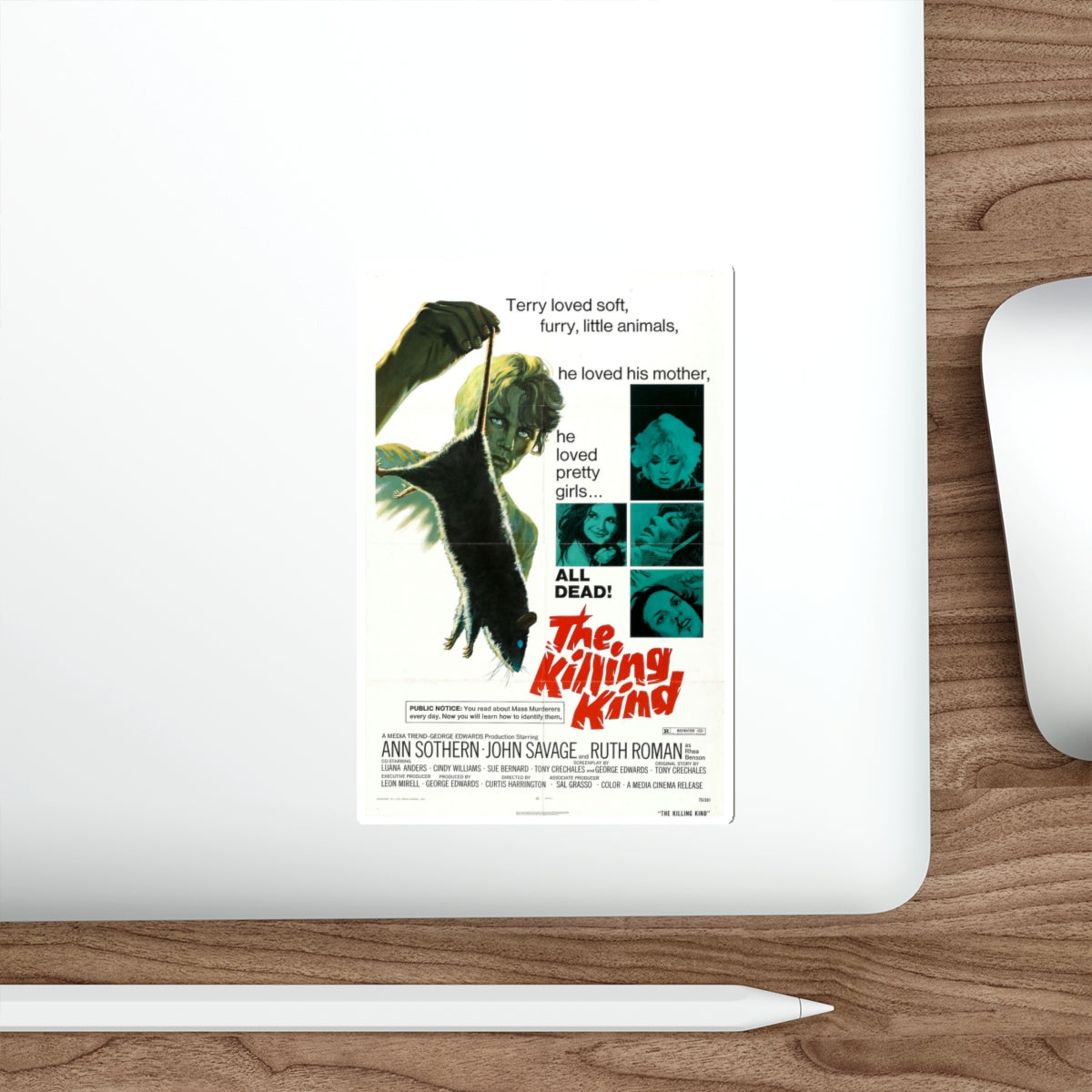 THE KILLING KIND 1973 Movie Poster STICKER Vinyl Die-Cut Decal-The Sticker Space