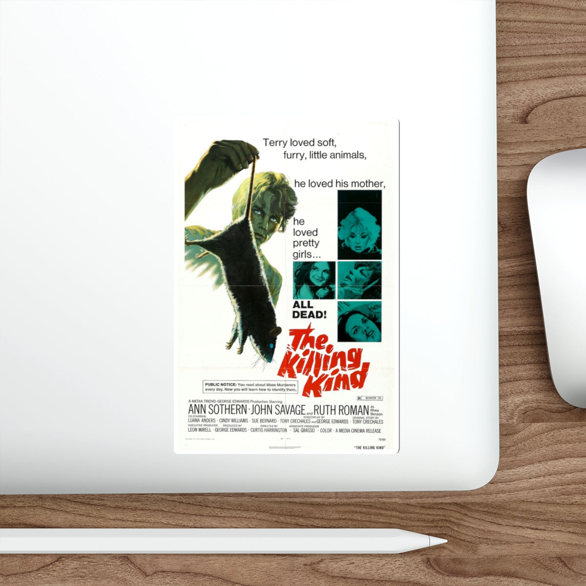 THE KILLING KIND 1973 Movie Poster STICKER Vinyl Die-Cut Decal-The Sticker Space
