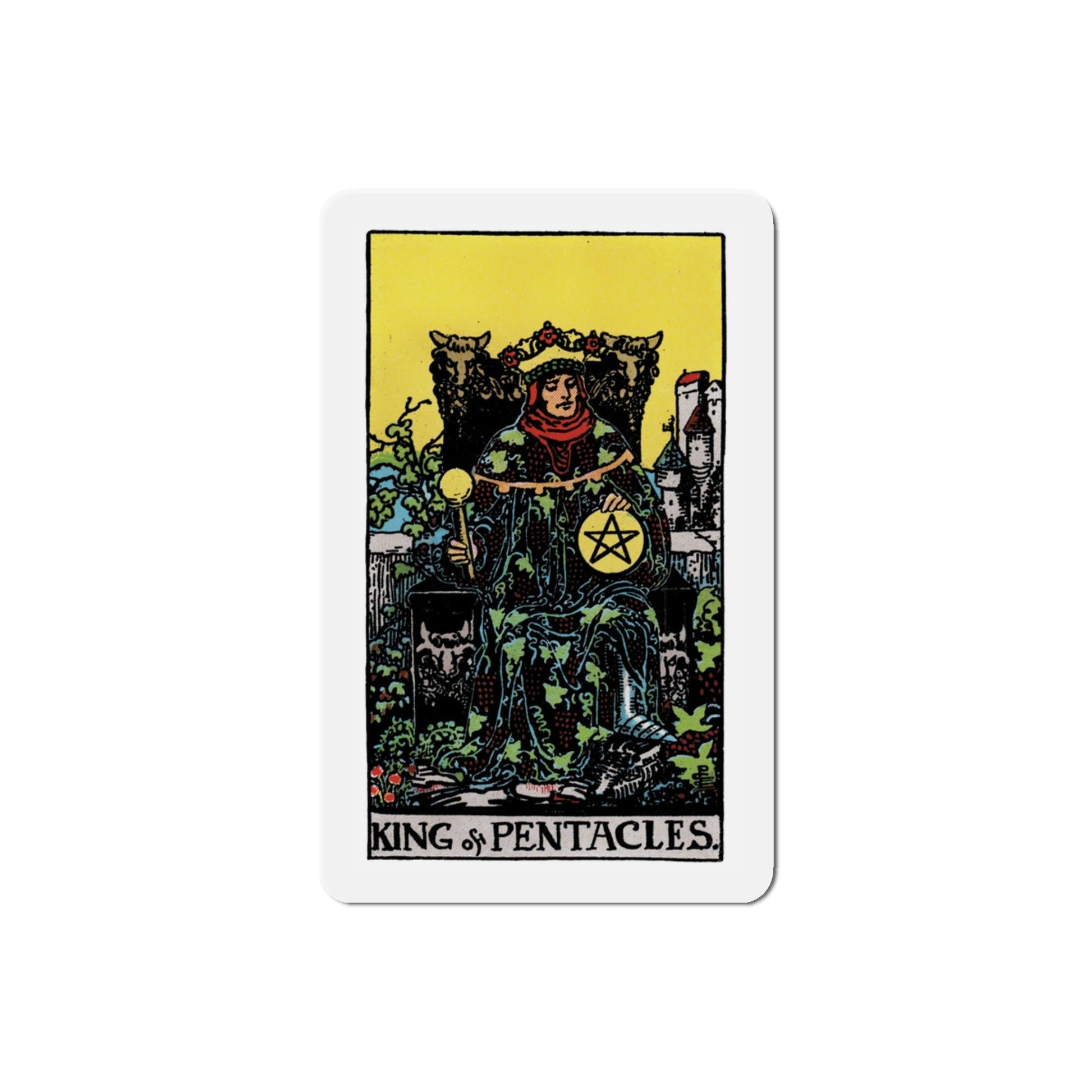 The King of Pentacles (Tarot Card) Die-Cut Magnet-3 Inch-The Sticker Space
