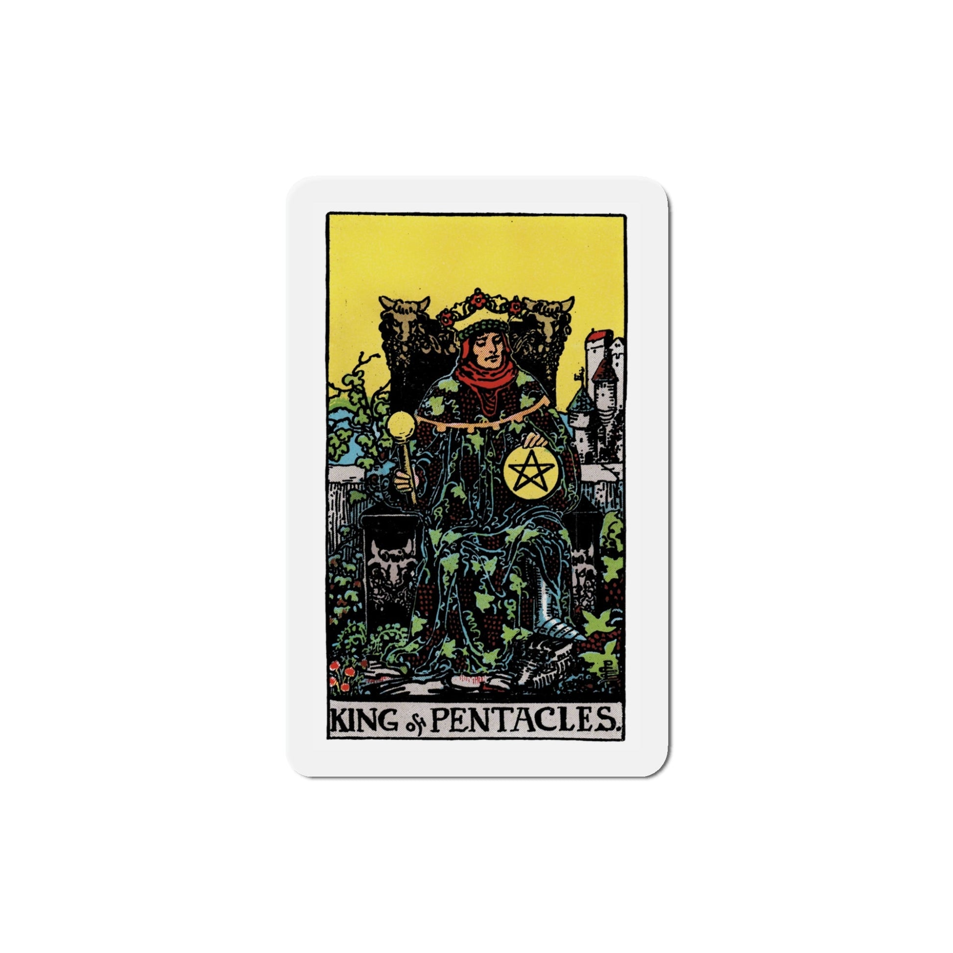 The King of Pentacles (Tarot Card) Die-Cut Magnet-5 Inch-The Sticker Space