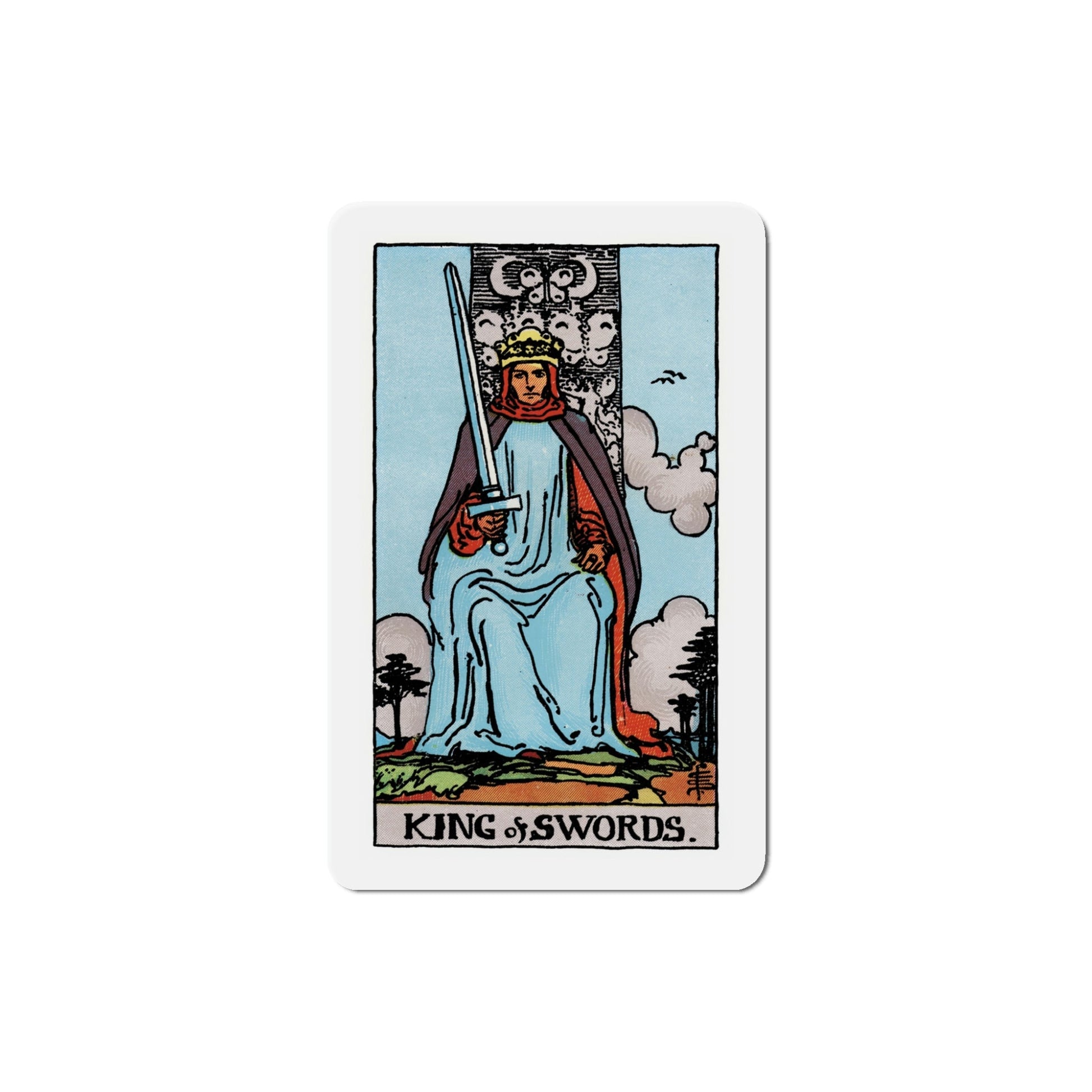 The King of Swords (Tarot Card) Die-Cut Magnet-5 Inch-The Sticker Space