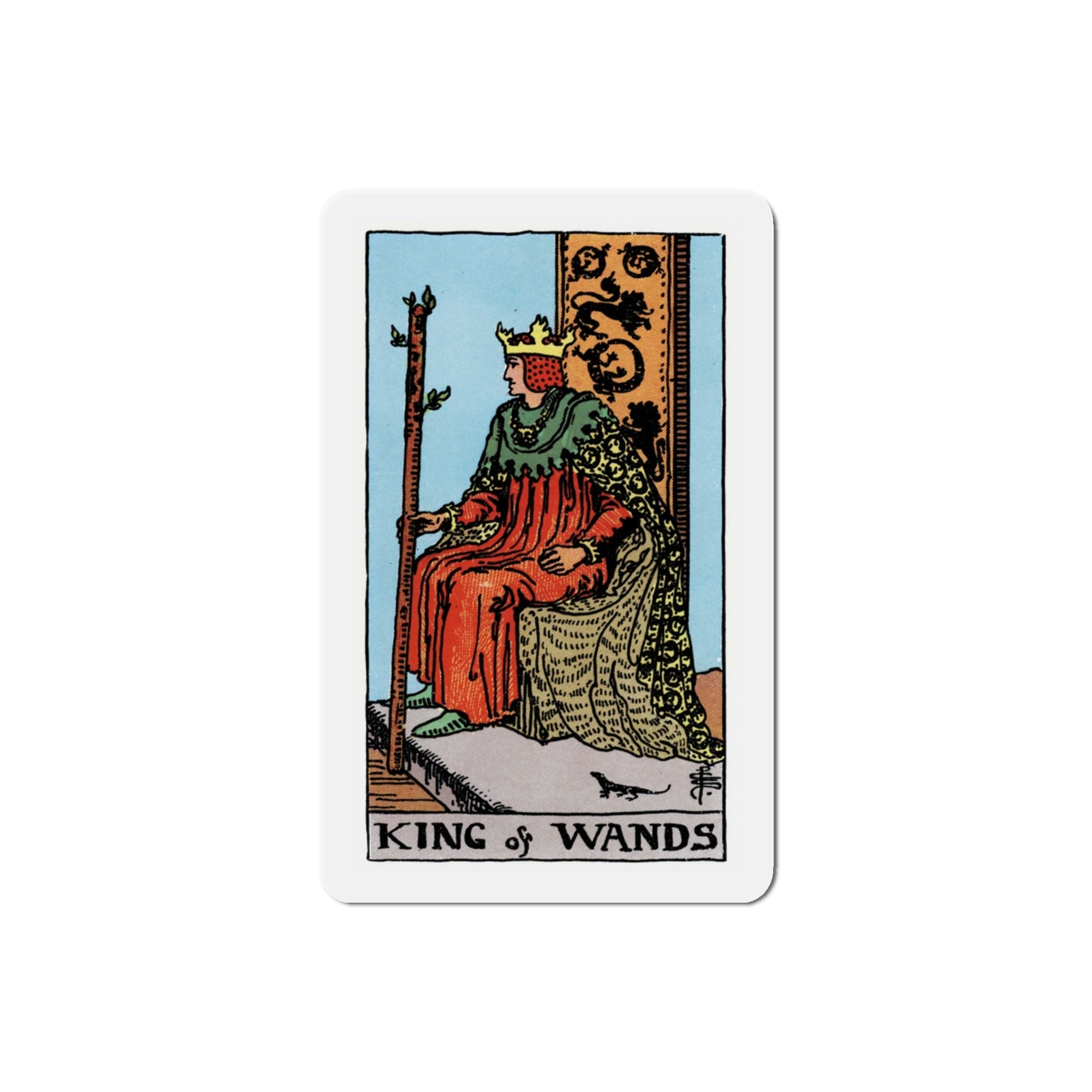 The King of Wands (Tarot Card) Die-Cut Magnet-3 Inch-The Sticker Space