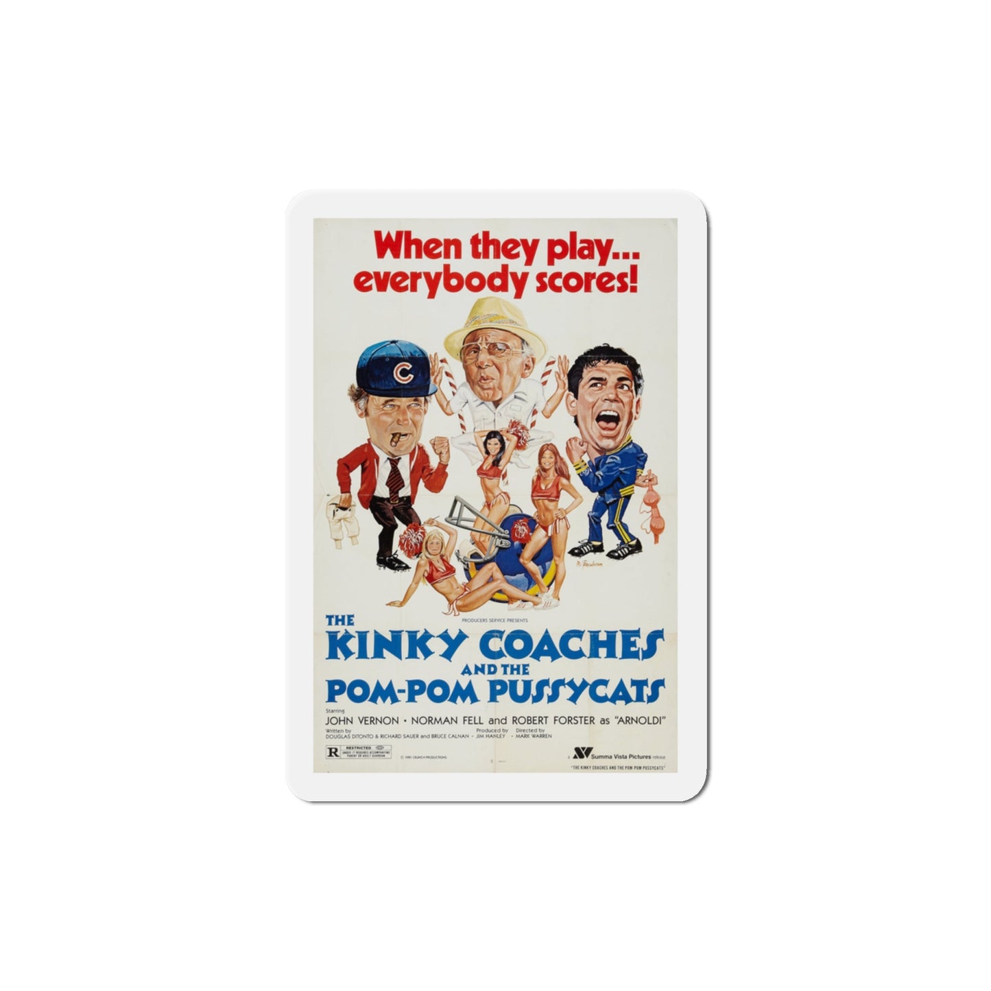 The Kinky Coaches and the Pom Pom Pussycats 1981 Movie Poster Die-Cut Magnet-3" x 3"-The Sticker Space