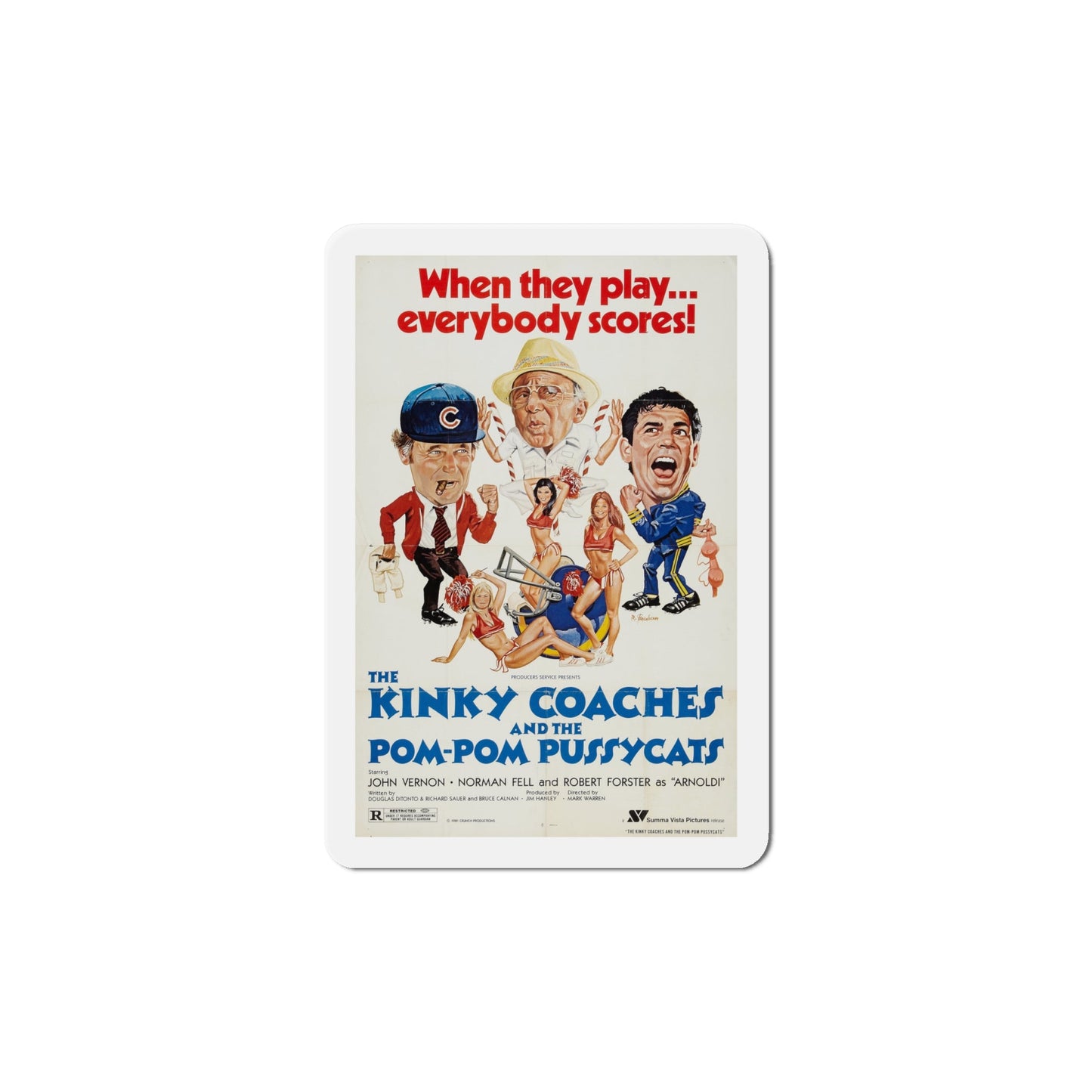 The Kinky Coaches and the Pom Pom Pussycats 1981 Movie Poster Die-Cut Magnet-6 × 6"-The Sticker Space