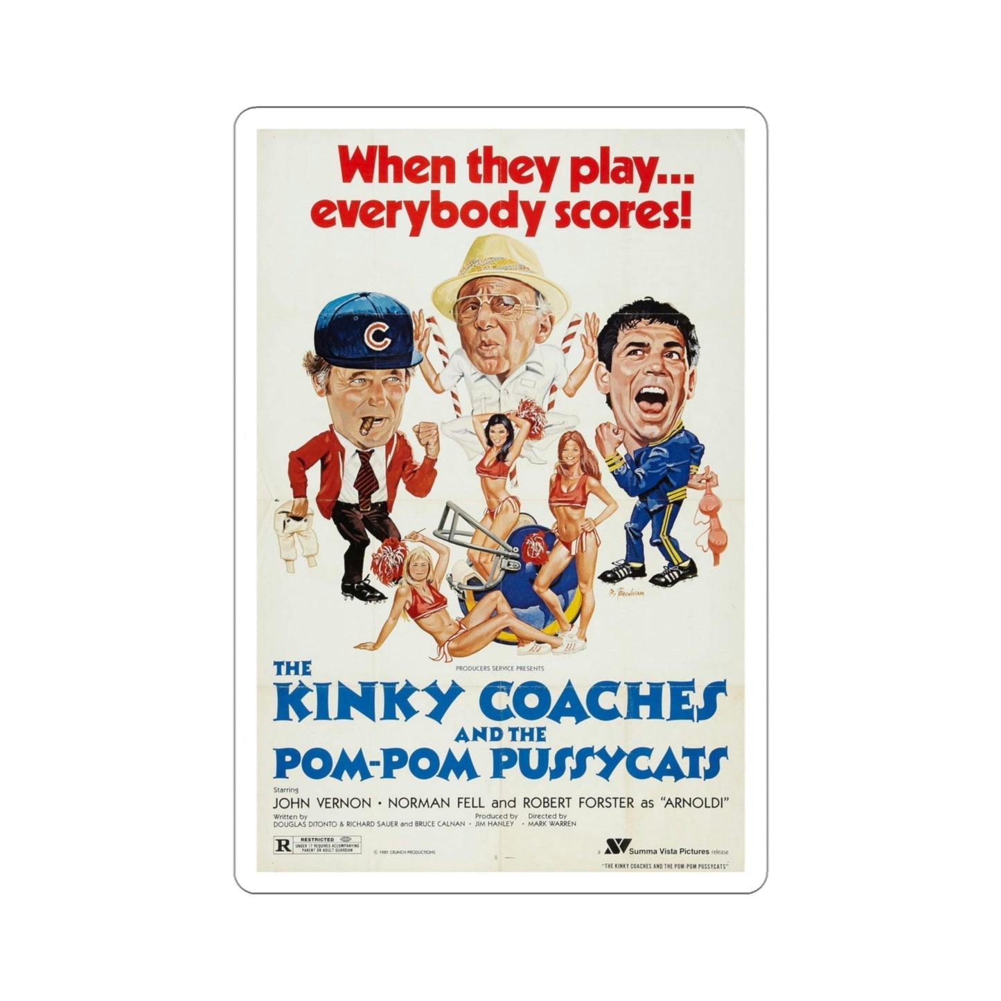 The Kinky Coaches and the Pom Pom Pussycats 1981 Movie Poster STICKER Vinyl Die-Cut Decal-4 Inch-The Sticker Space