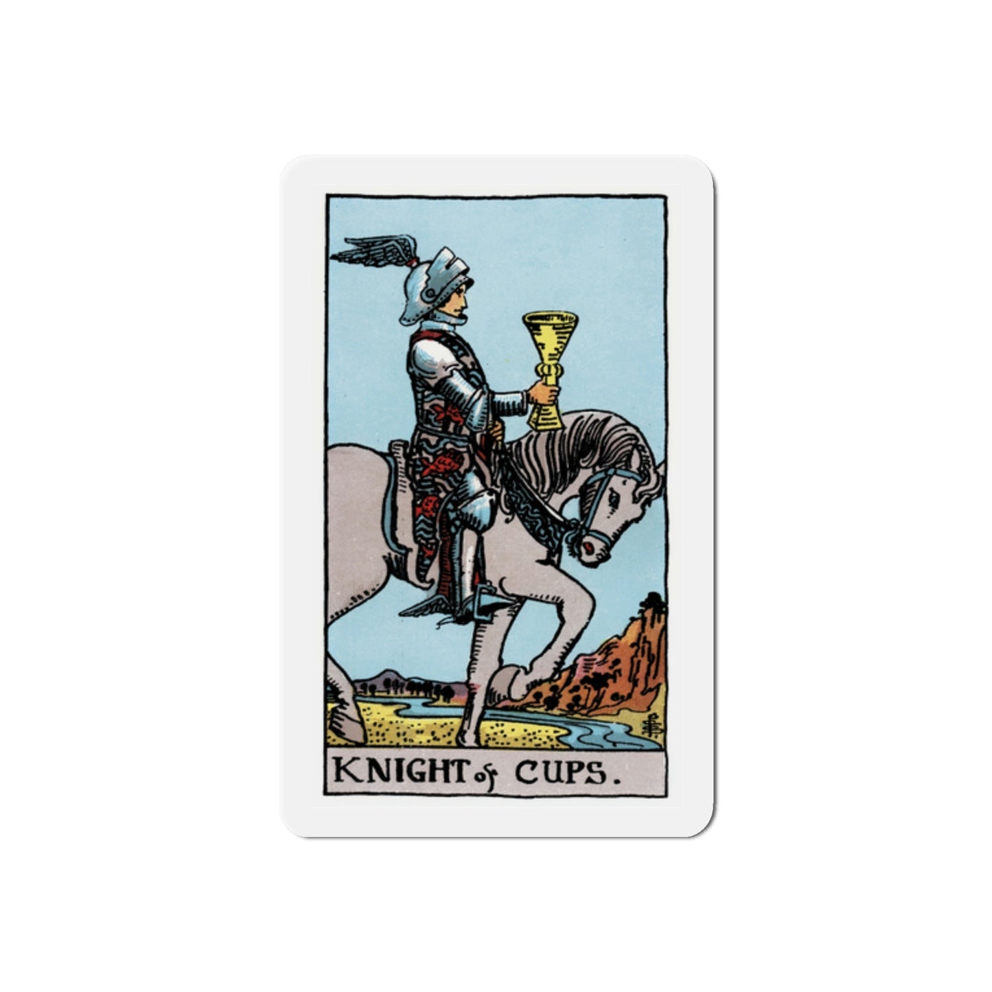 The Knight of Cups (Tarot Card) Die-Cut Magnet-2 Inch-The Sticker Space