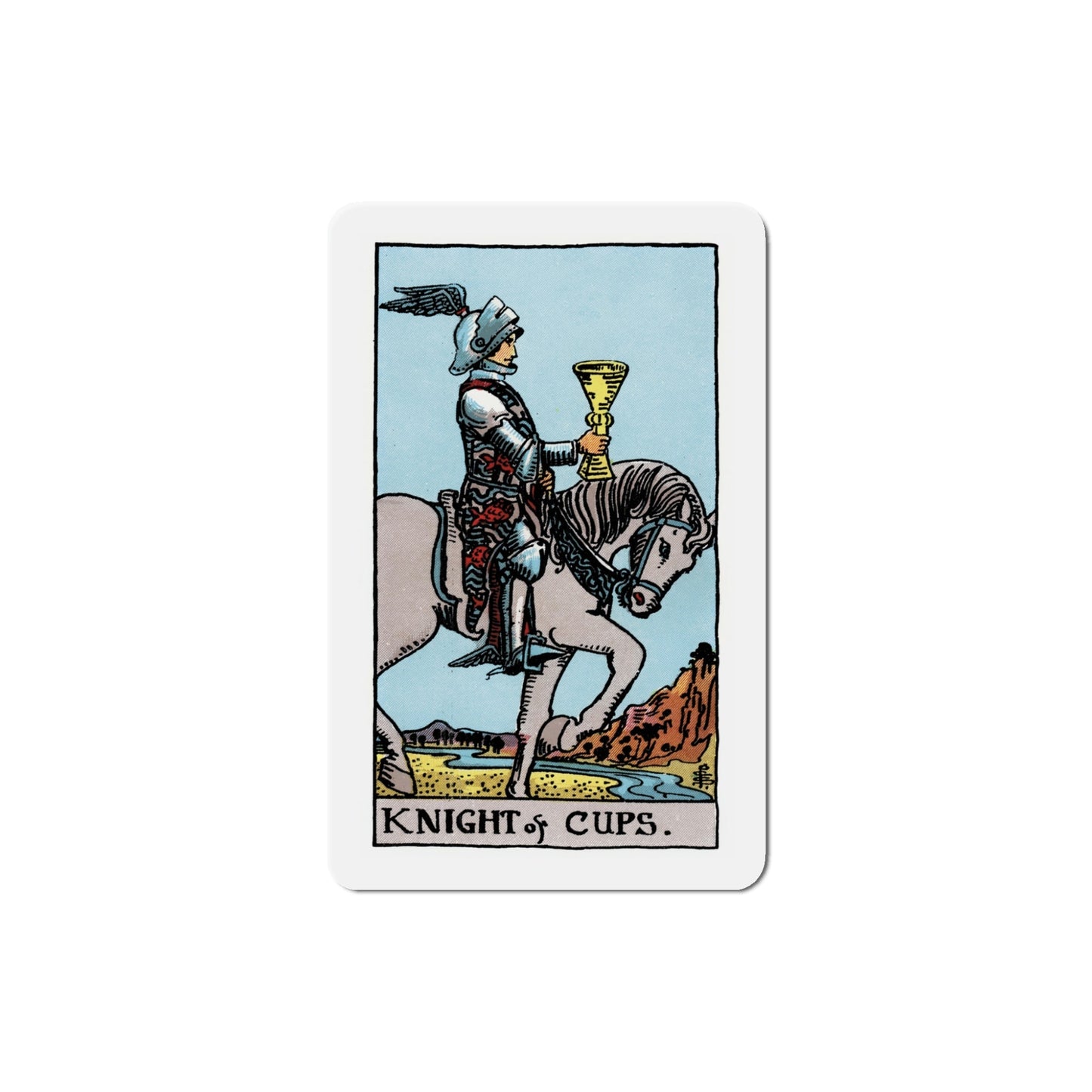 The Knight of Cups (Tarot Card) Die-Cut Magnet-5 Inch-The Sticker Space